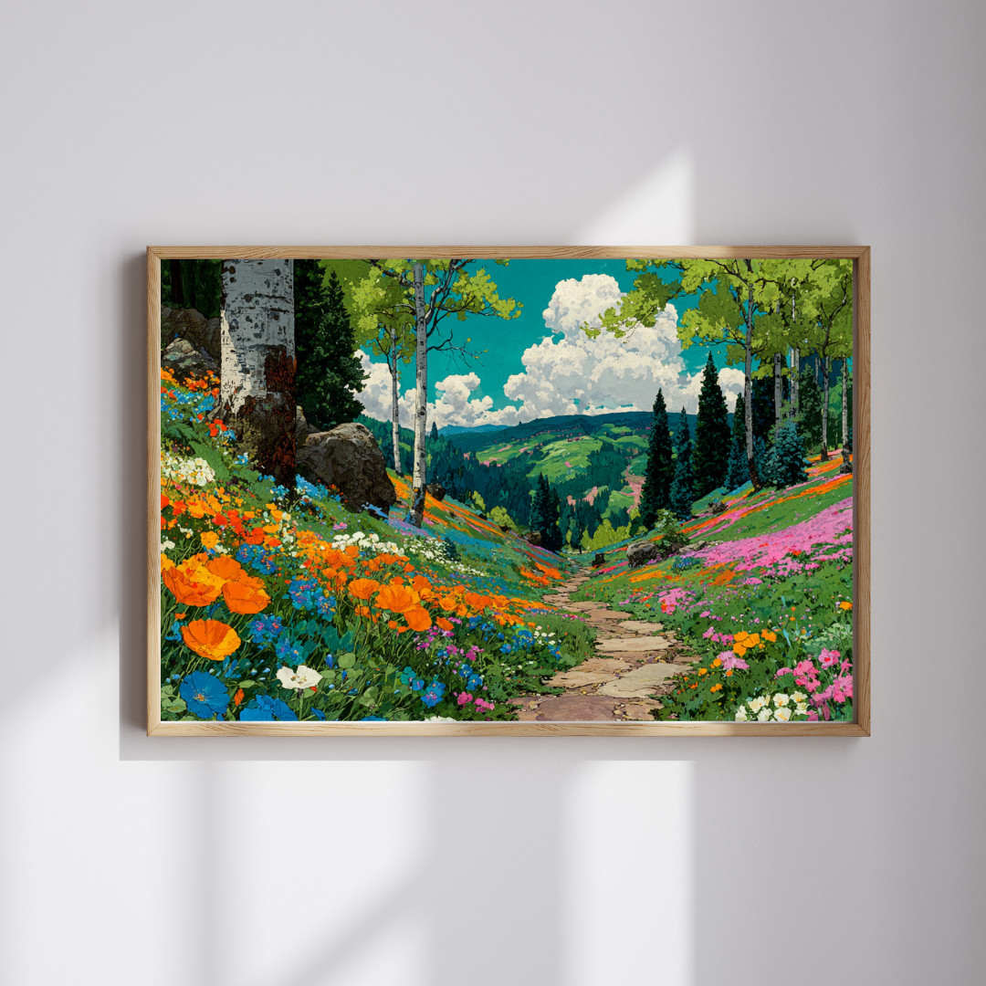 Wildflower Trail Jigsaw Puzzle – Peaceful Spring Path Through a Lush Forest, Nature Inspired Landscape Scene Puzzle The Puzzle Chest