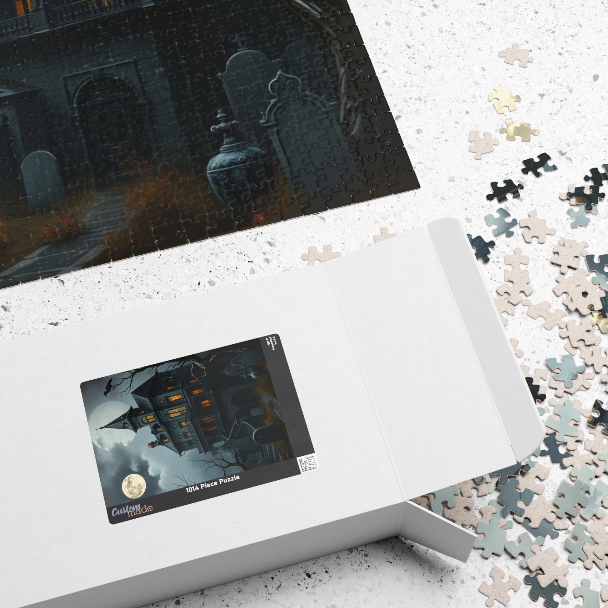 Haunted House Puzzle - 110-1014 Pieces Spooky Night Scene, Halloween Solo Fun Family Game Night, Gothic Art Lover and Puzzle Enthusiast Gift Puzzle The Puzzle Chest
