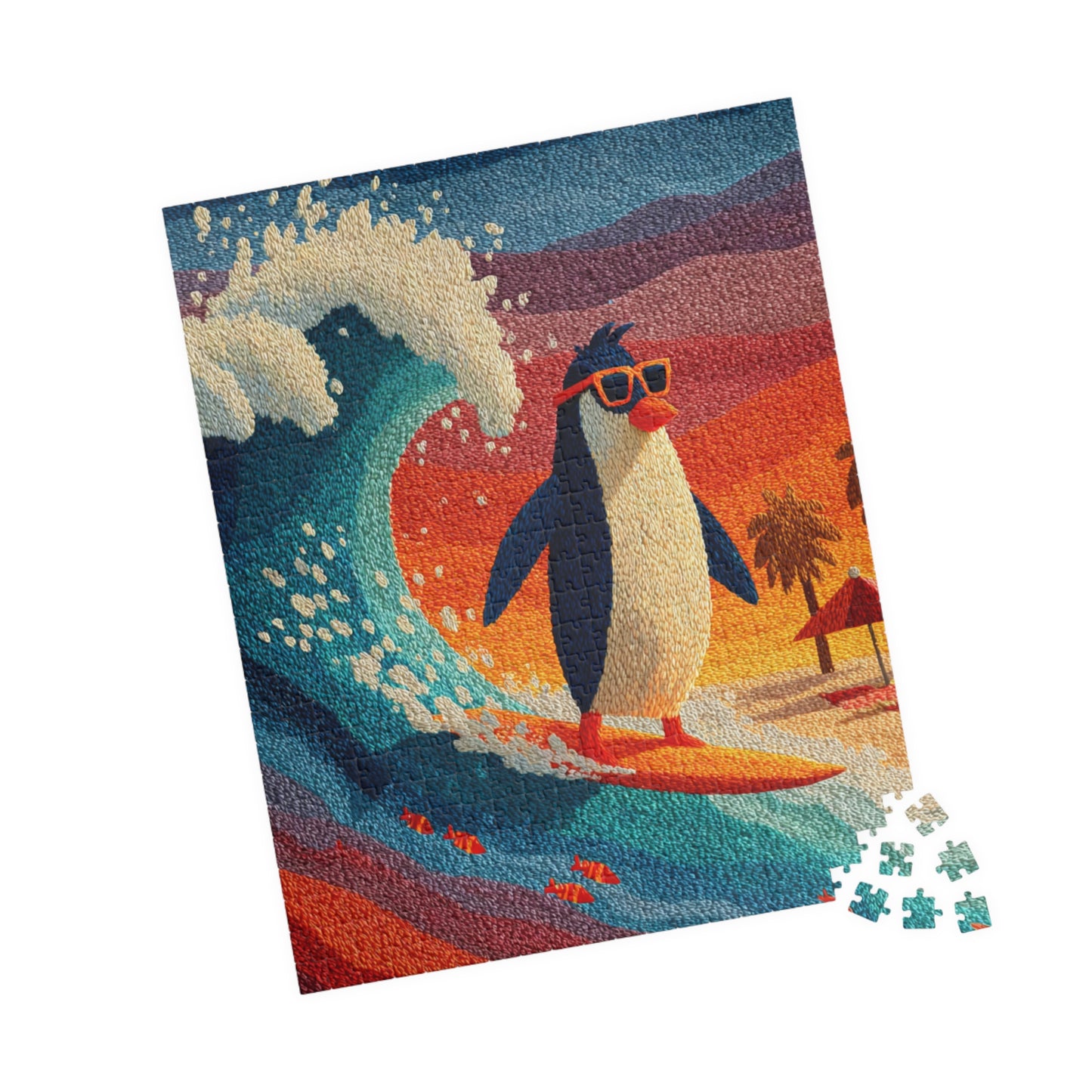 Surfing Penguin Puzzle - Animal Theme Jigsaw Game for Fun Family Activity, Gift for Friends, Indoor Entertainment 520 pcs (Vertical) Puzzle The Puzzle Chest