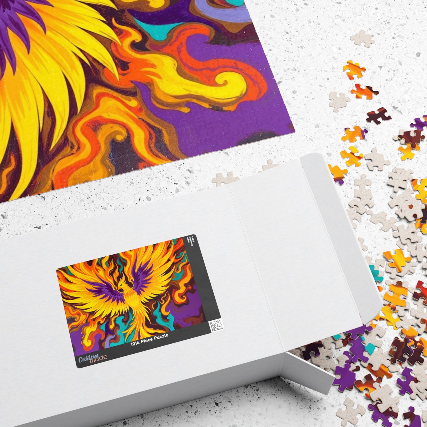 Abstract Phoenix Rising Jigsaw Puzzle (110-1014 Piece), Firebird Engulfed in Vibrant Flames, Puzzle Lover Unique Gift, Fun Brain Teaser Puzzle The Puzzle Chest