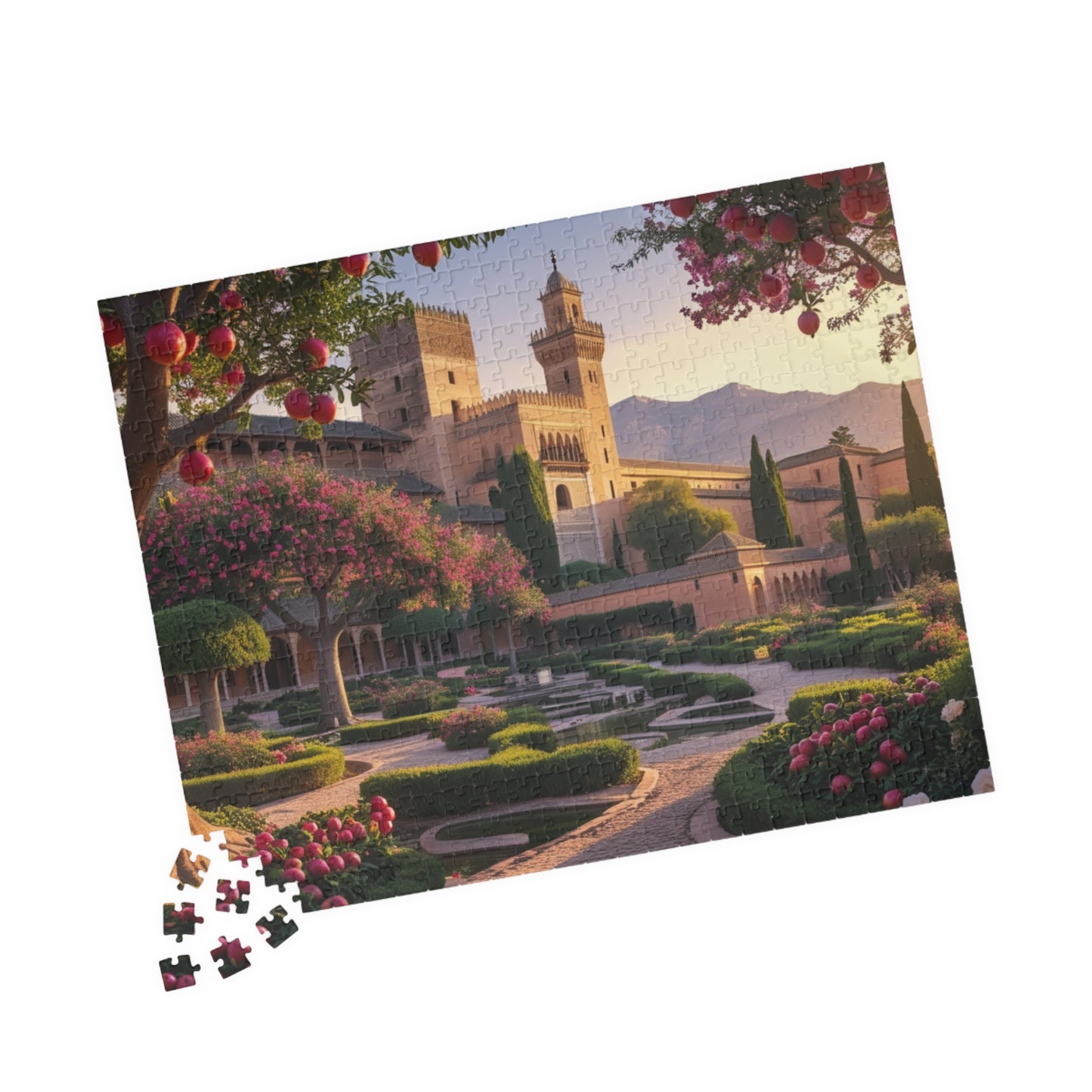 Alhambra Palace Landmark Puzzle, Spanish Architecture Jigsaw Game, Pomegranate Tree Garden, Family Entertainment, Quiet Leisure Activity Puzzle The Puzzle Chest