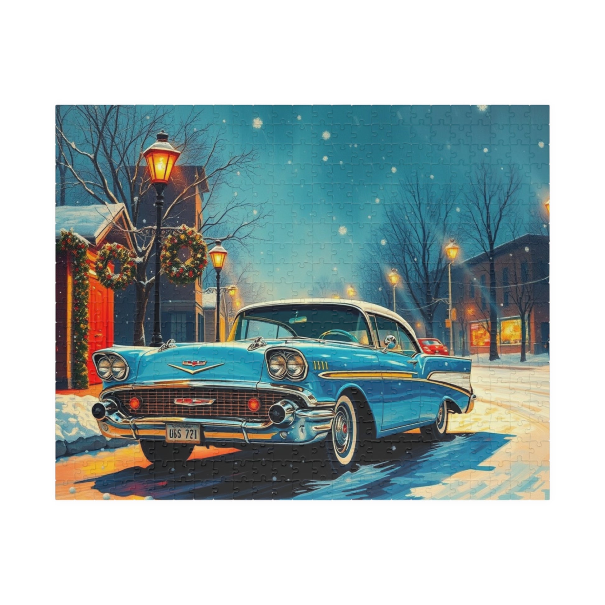 Vintage Car Puzzle - Retro 1957 Bel Air Jigsaw Game 520 pcs (Horizontal) Puzzle The Puzzle Chest