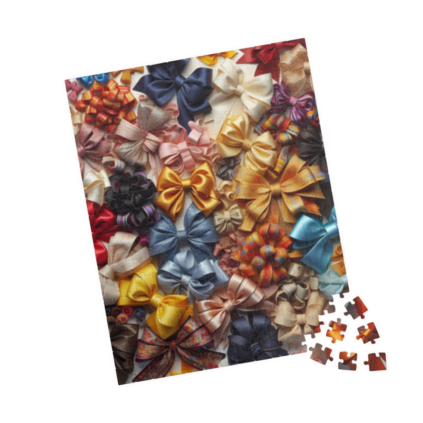 Jigsaw Puzzle, Bow Collage, Colorful 110 252 520 1014-Piece, Coquette Bows, Family Game Night, Mindfulness Activity, Holiday Gift, Stress Puzzle The Puzzle Chest