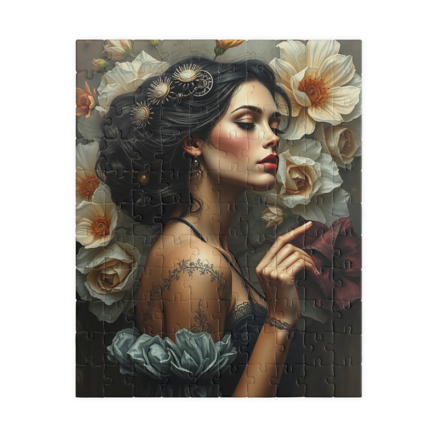 Artistic Female Steampunk Portrait Puzzle, Unique Jigsaw for Relaxation, Gift for Art Lovers and Puzzle Enthusiasts, Home Decor, Family Fun 110 pcs (Vertical) Puzzle The Puzzle Chest