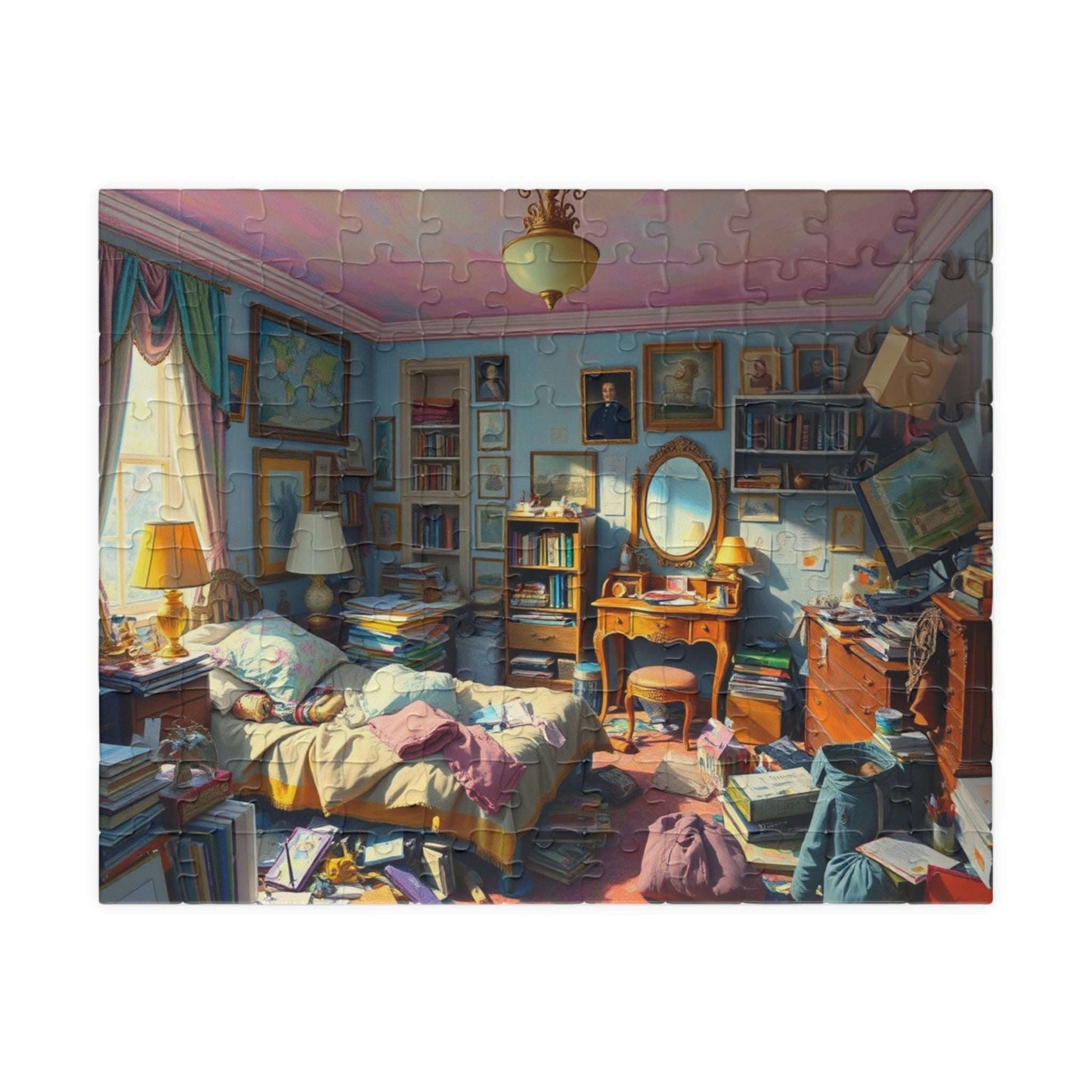 Puzzle, Messy Bedroom Jigsaw, Bedroom Puzzle Game, Bedroom Scene Puzzle, Bedroom Cleanup Puzzle, Bedroom Organization Activity 110 pcs (Horizontal) Puzzle The Puzzle Chest