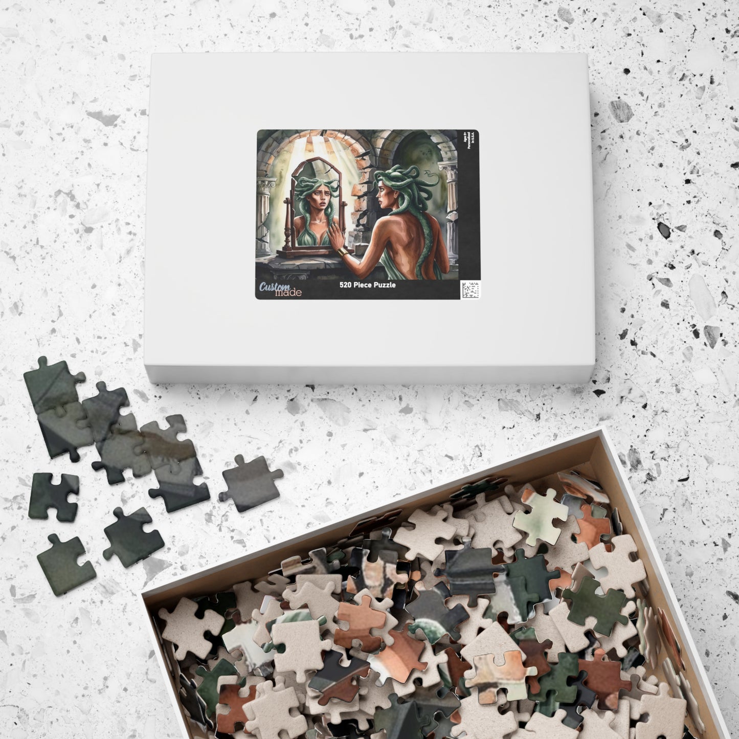 Medusa Stone Lair Jigsaw Puzzle (110, 252, 520, 1014-piece), Greek Mythology Art Game, Mental Challenge Family Activity Entertainment, Hobby Puzzle The Puzzle Chest