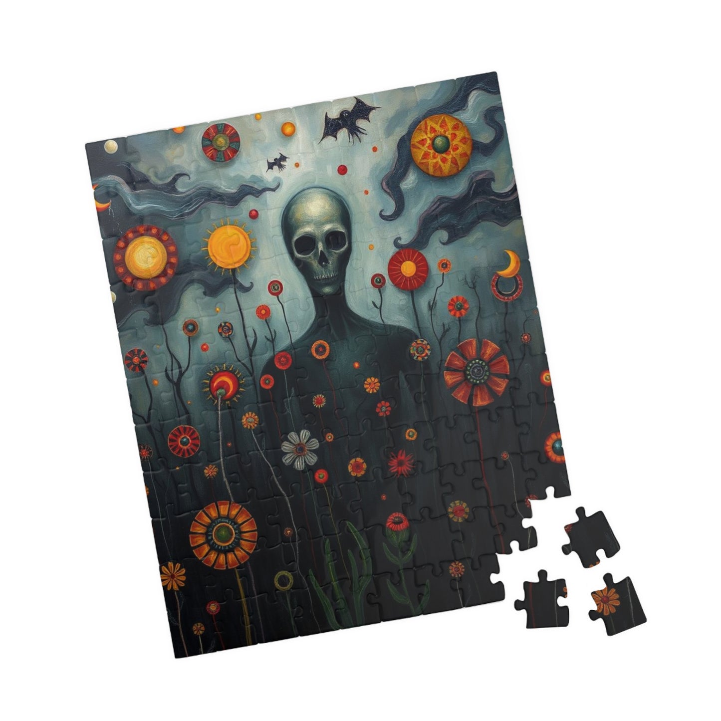 Mystical Skull Puzzle, Unique Art Puzzle, 110, 252, 520, 1014-piece, Home Entertainment, Gift for Puzzle Lovers, Halloween Decor Puzzle The Puzzle Chest