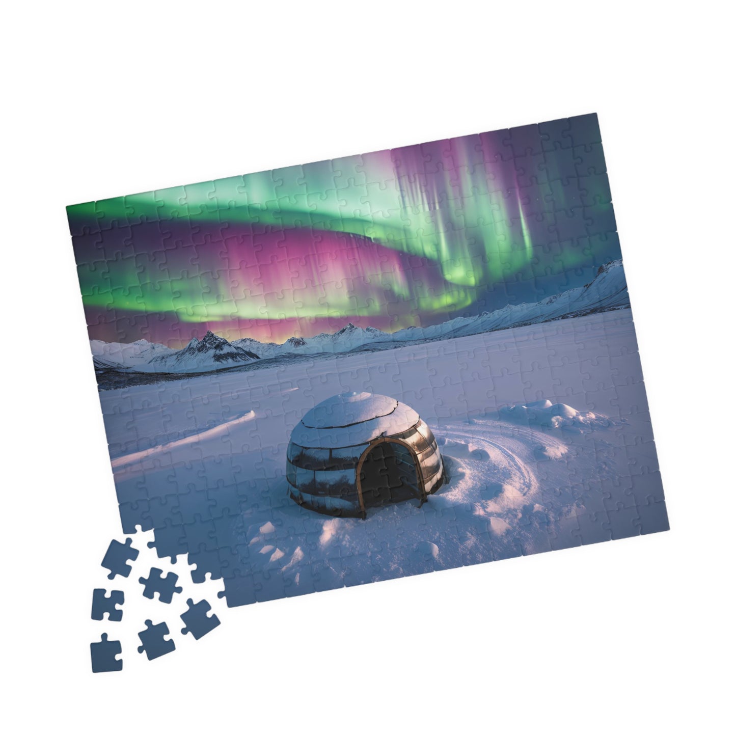 Aurora Borealis Jigsaw Puzzle - 110, 252, 520, 1014-piece Igloo Scenic Gift for Nature Lovers, Family Activity, Game Night, Cozy Gift Idea Puzzle The Puzzle Chest