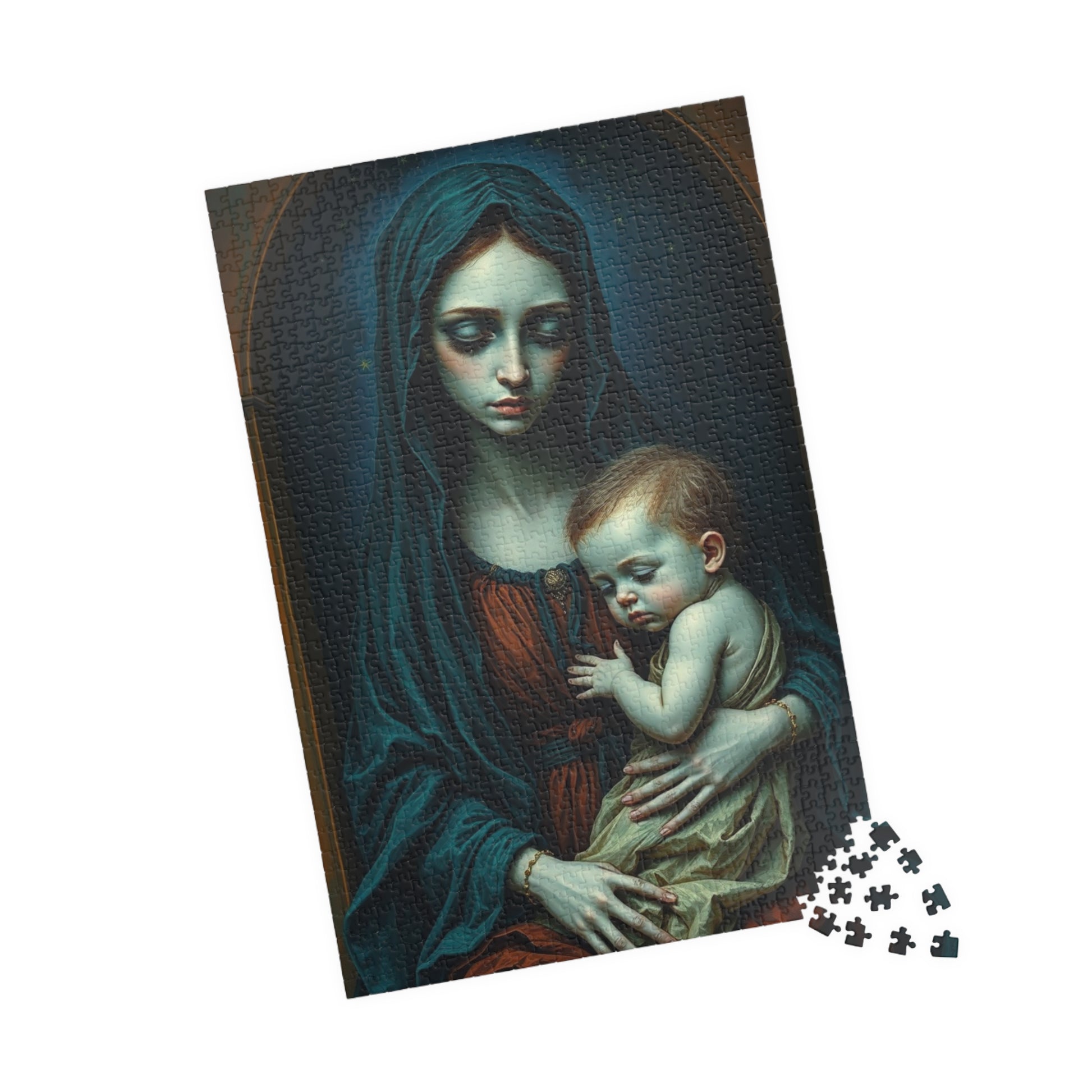 Sorrowful Mother and Child Puzzle - Gothic Art Jigsaw Game 110, 252, 520, 1014-piece, Home Decor, Best Unique Gift, Family Time, Art Lovers Puzzle The Puzzle Chest
