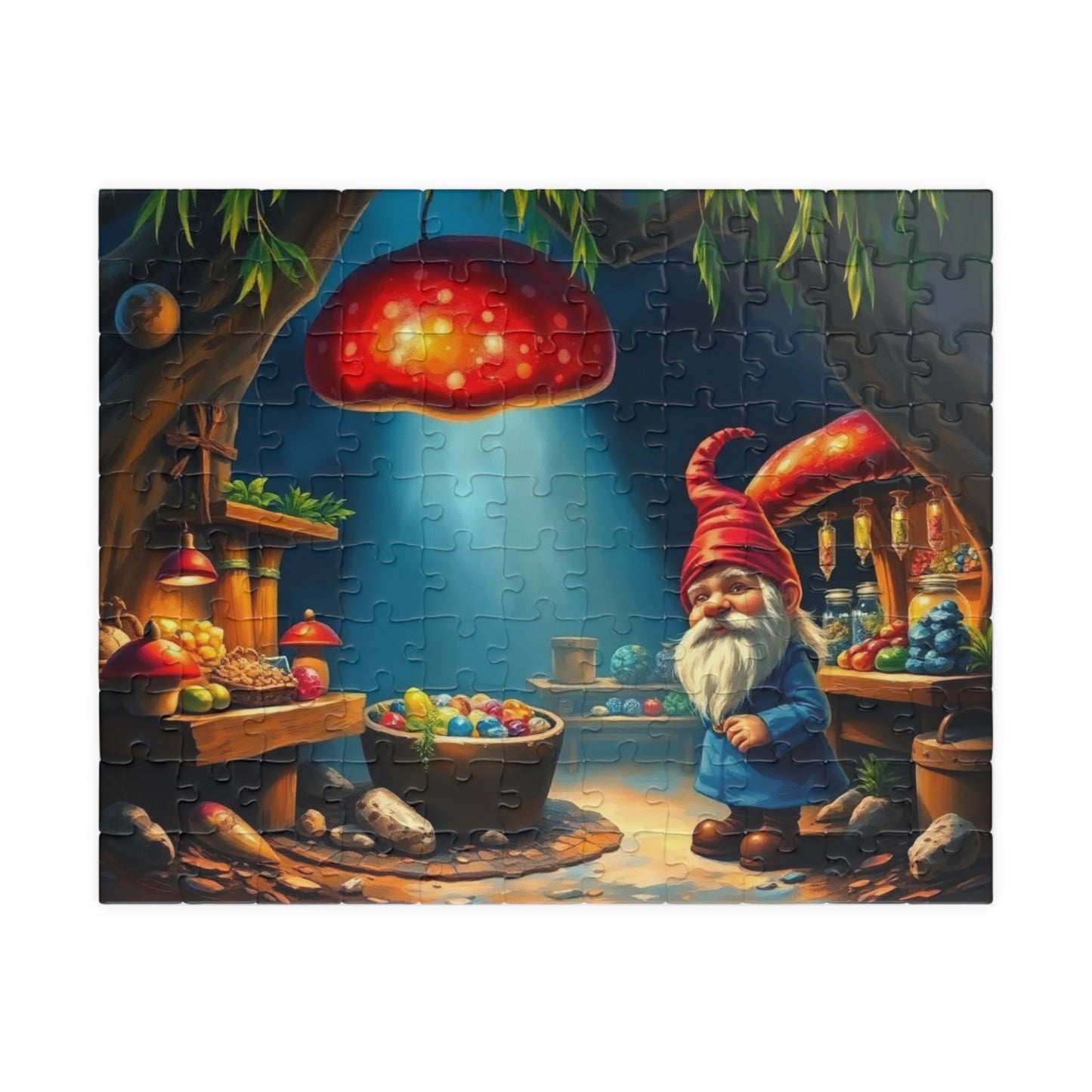 Hidden Mushroom Marketplace Puzzle, Fantasy Willow Tree Gnome Jigsaw Game for Adults and Teens, Puzzle Lover Gift, Mindfulness Puzzle The Puzzle Chest