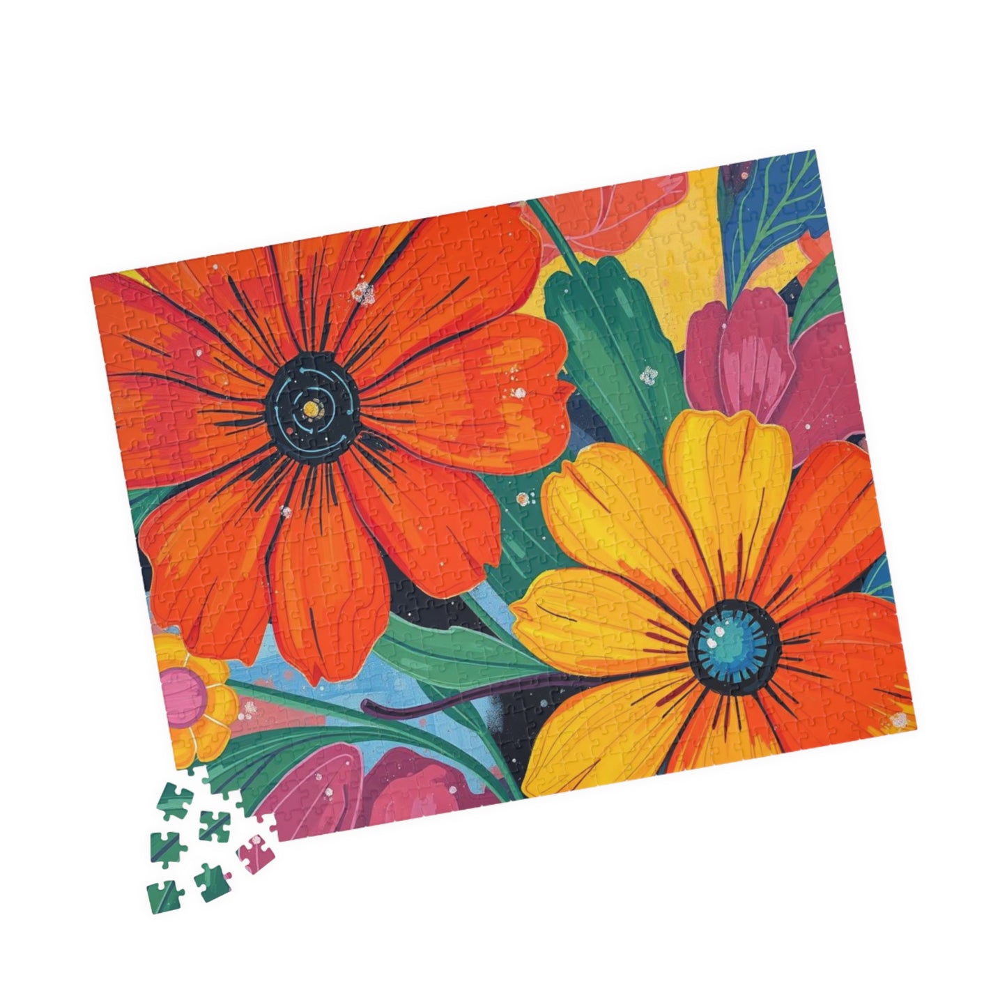 Vibrant Floral Jigsaw Puzzle, Perfect Gift for Nature Lovers, Family Fun Game Nighht, Adult Indoor Entertainment, Brain Teaser Puzzle The Puzzle Chest