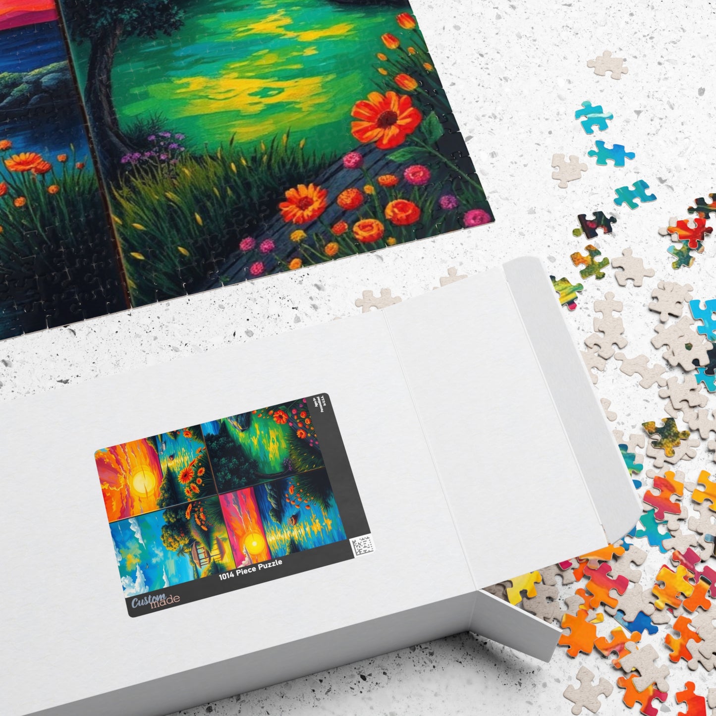 Puzzle, Summer Collage with Bioluminescent Colors, 110, 252, 520, 1014 Piece Jigsaw Game, Nature Artwork, Creative Activity, Family Fun Puzzle The Puzzle Chest