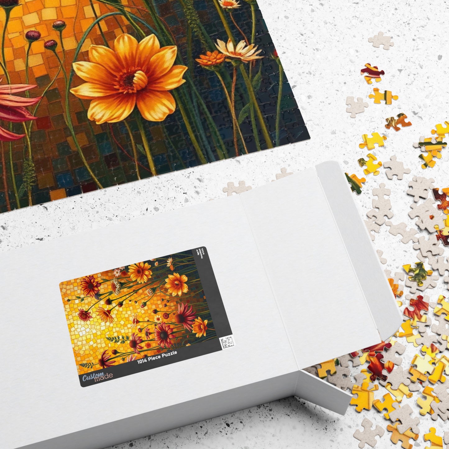 Vibrant Floral Mosaic Puzzle, 110/252/520/1014-piece Jigsaw Game, Nature Lover Gift, Fun Activity for All Ages, Perfect for Family Time Puzzle The Puzzle Chest
