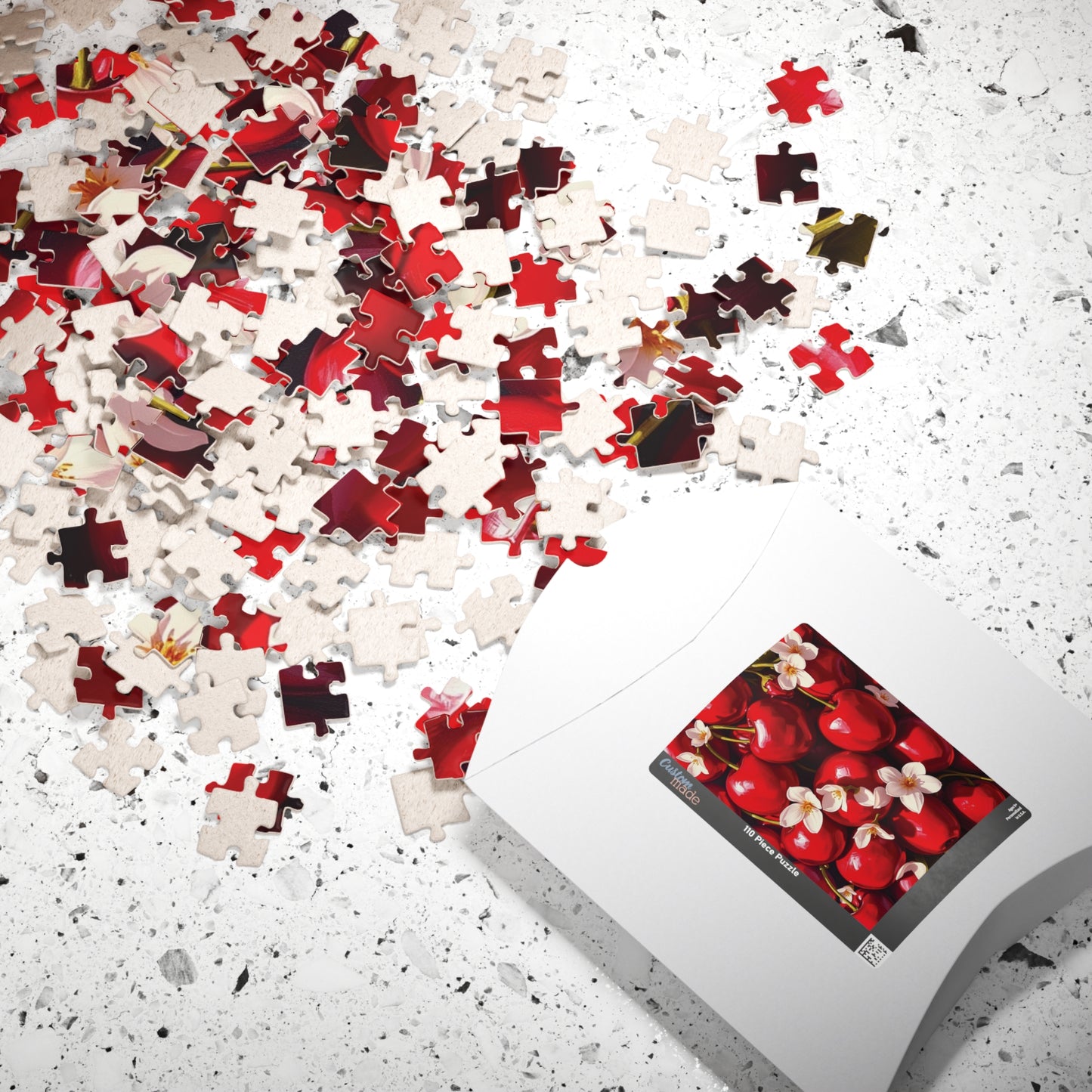 Chaotic Collage Cherry Puzzle, Fruit and Flower Jigsaw Game, Bold and Aesthetic Jigsaw for Puzzle Lovers and Art Enthusiasts, Mindful Puzzle The Puzzle Chest
