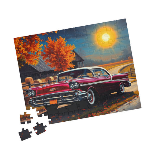Vintage Car Puzzle, Classic 1957 Bel Air Jigsaw Game 110 pcs (Horizontal) Puzzle The Puzzle Chest
