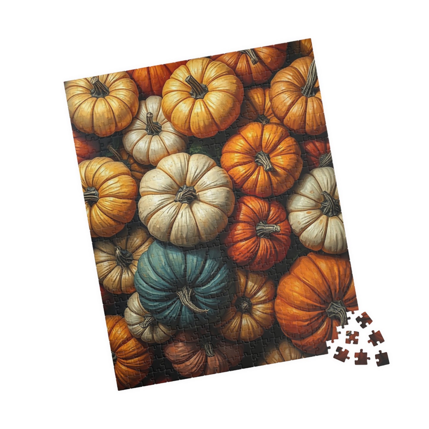 Chaotic Autumn Pumpkin Puzzle, Colorful Overlapping Harvest Design, Fun and Engaging Fall Jigsaw Game for Puzzle Lover and Art Enthusiasts Puzzle The Puzzle Chest