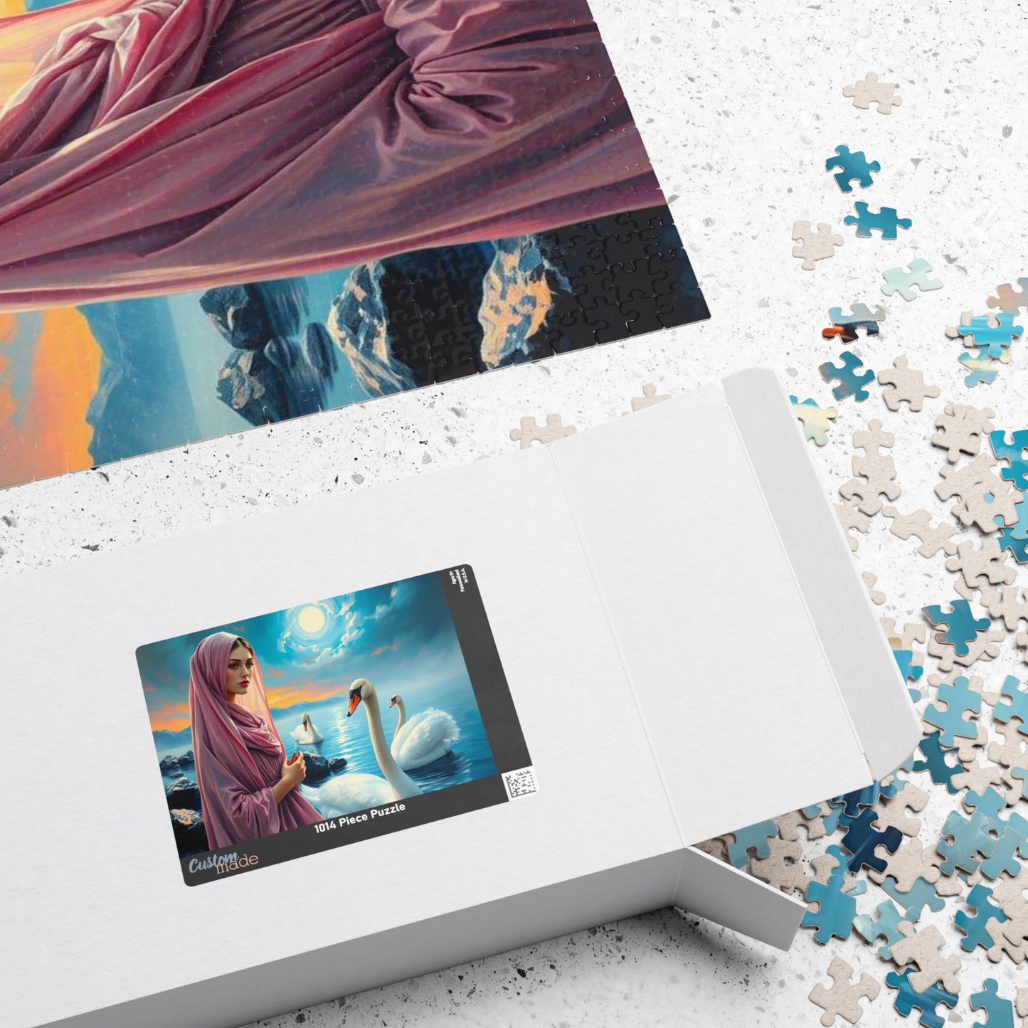Echo of Avalon Jigsaw Puzzle, Mystic Lake with Swans Veiled Women, Dark Fantasy Puzzle, Gothic Puzzle Gift for Art Lover, Solo Fun, Game Night Puzzle The Puzzle Chest