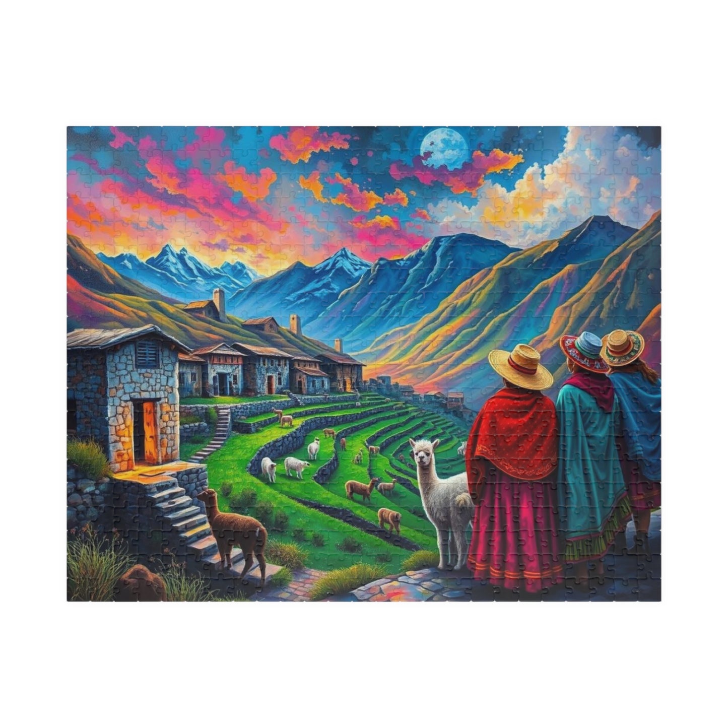 Andean Village in Peru Puzzle Jigsaw Game - Mountain View, Mindfulness Activity, Nature Lovers Gift for Friends, Family Activity 520 pcs (Horizontal) Puzzle The Puzzle Chest
