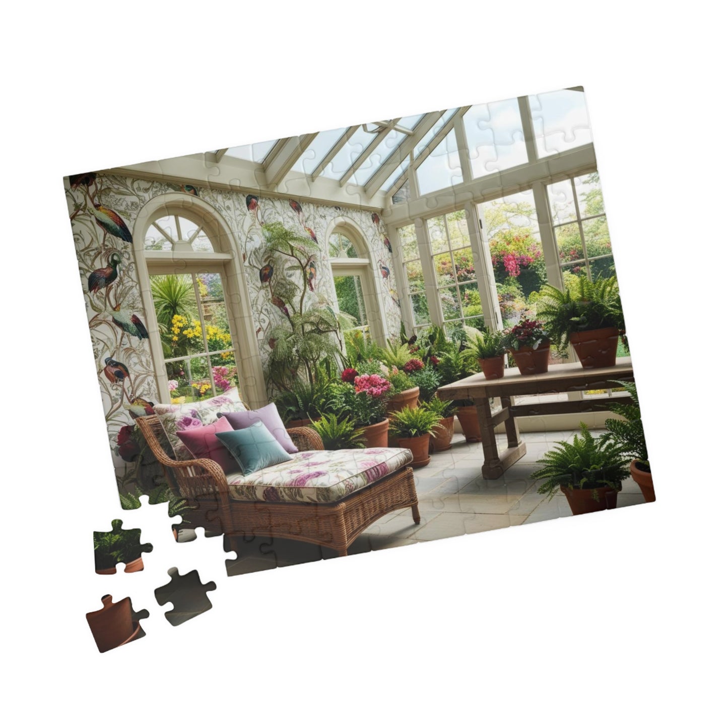 Vintage Sunroom Serenity Puzzle, Relaxing Adult Jigsaw Game for Family Bonding Activity or Solo Fun, Nature Scene, Puzzle Enthusiast Gift Puzzle The Puzzle Chest