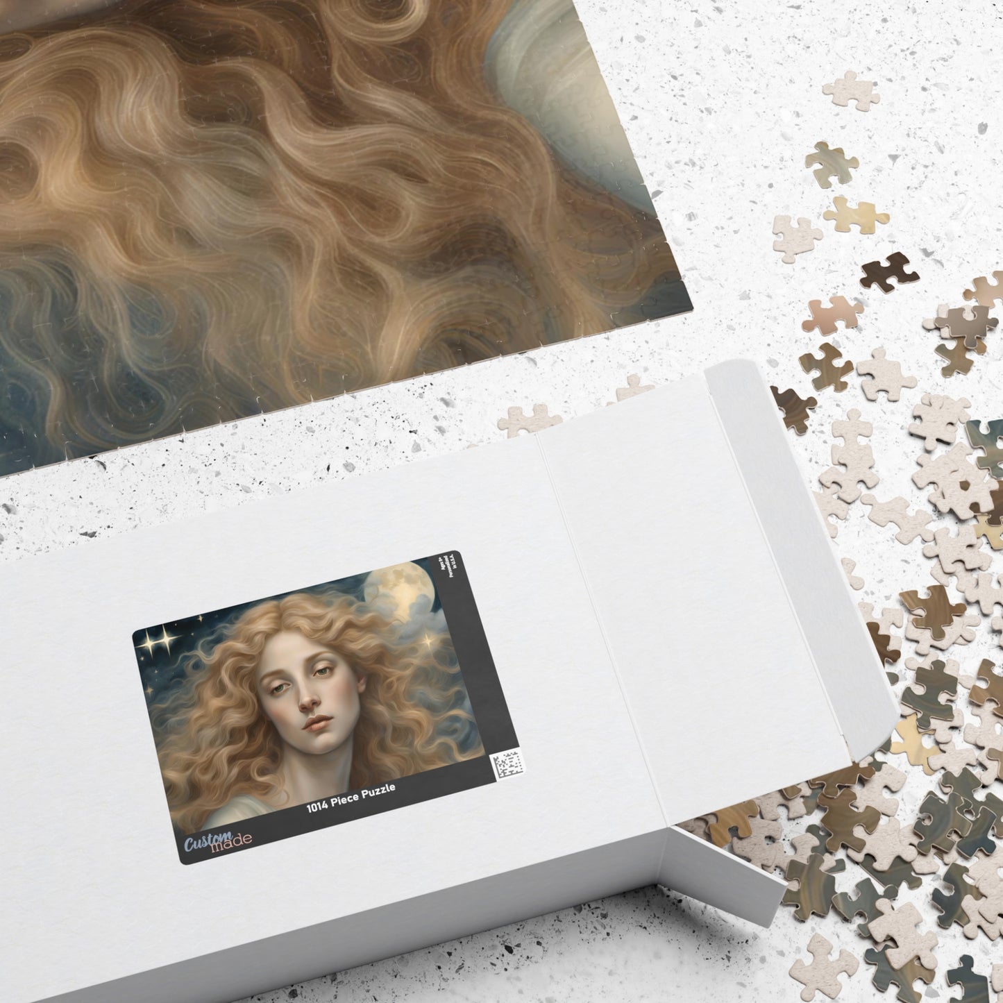Golden Haired Celestial Angel Puzzle, Heavenly Angelic Creature Jigsaw Game, Religious Spiritual Art, Adult Entertainment, Hobby Puzzle The Puzzle Chest