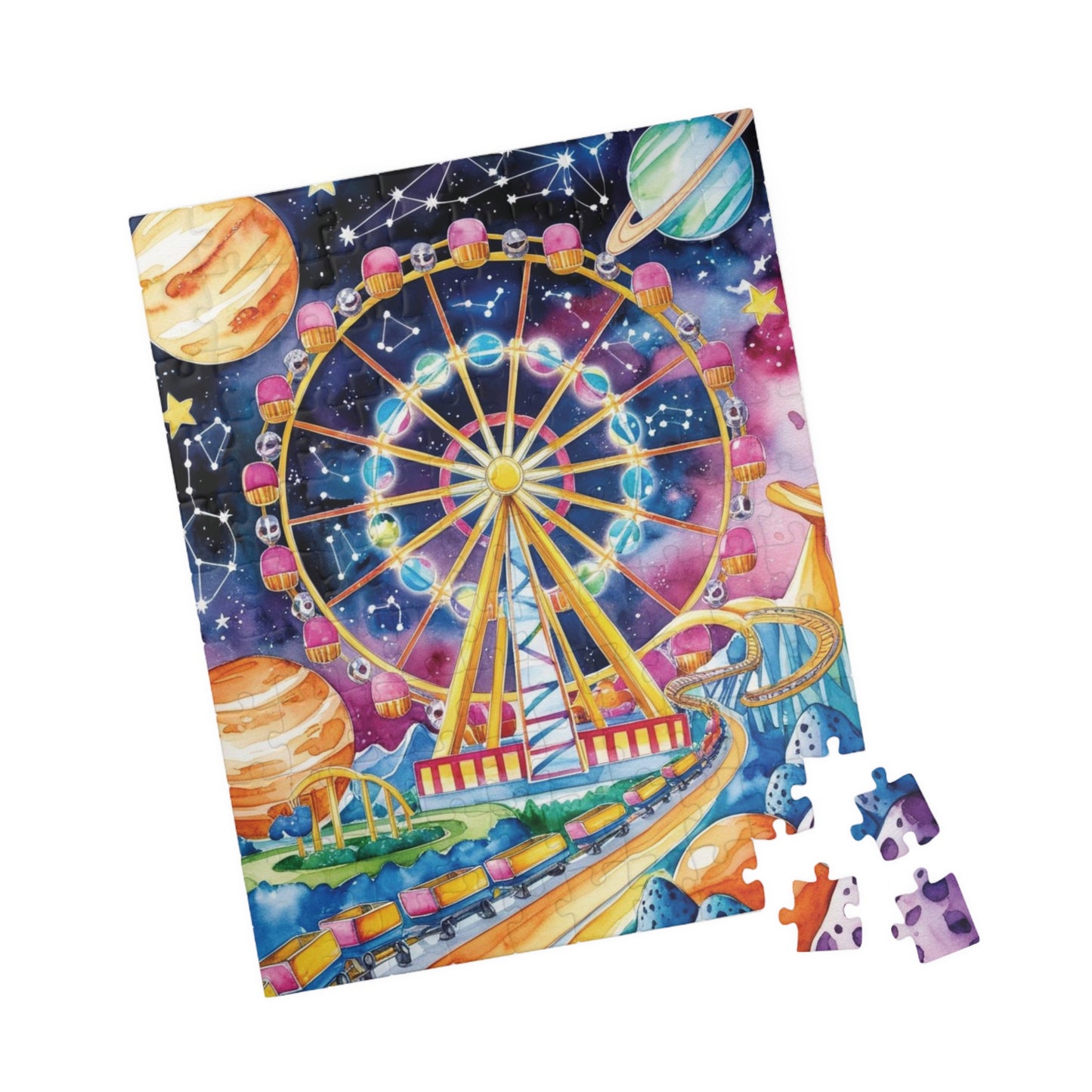 Jigsaw Puzzle - Surreal Carnival in Space, Trippy Design, 110 252 520 1014-piece, Fun Activity Adult Hobby, Family Game Night, Mindful Hobby Puzzle The Puzzle Chest