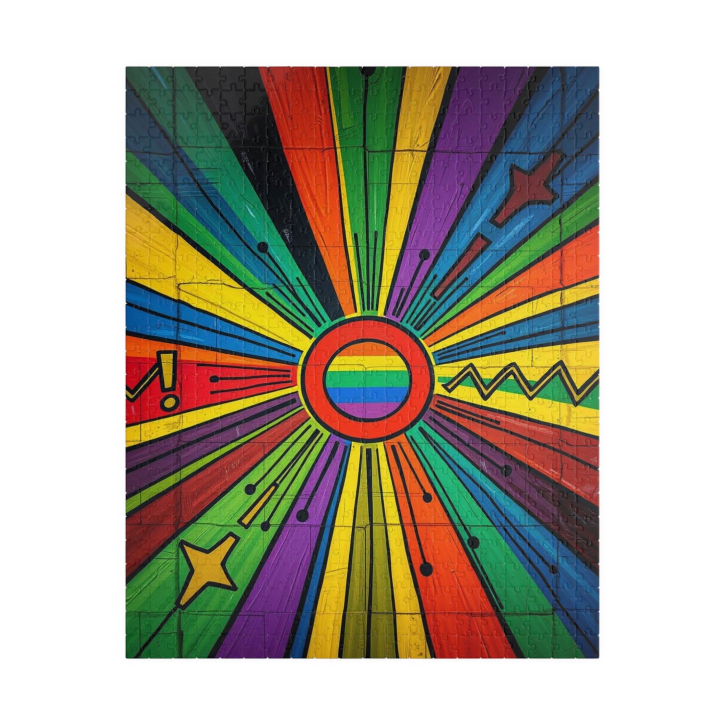 Rainbow Burst Jigsaw Puzzle - Fun Family Activity, Vibrant Abstract Puzzle, Perfect Adult Gift for Friends, 110-1014 Pieces