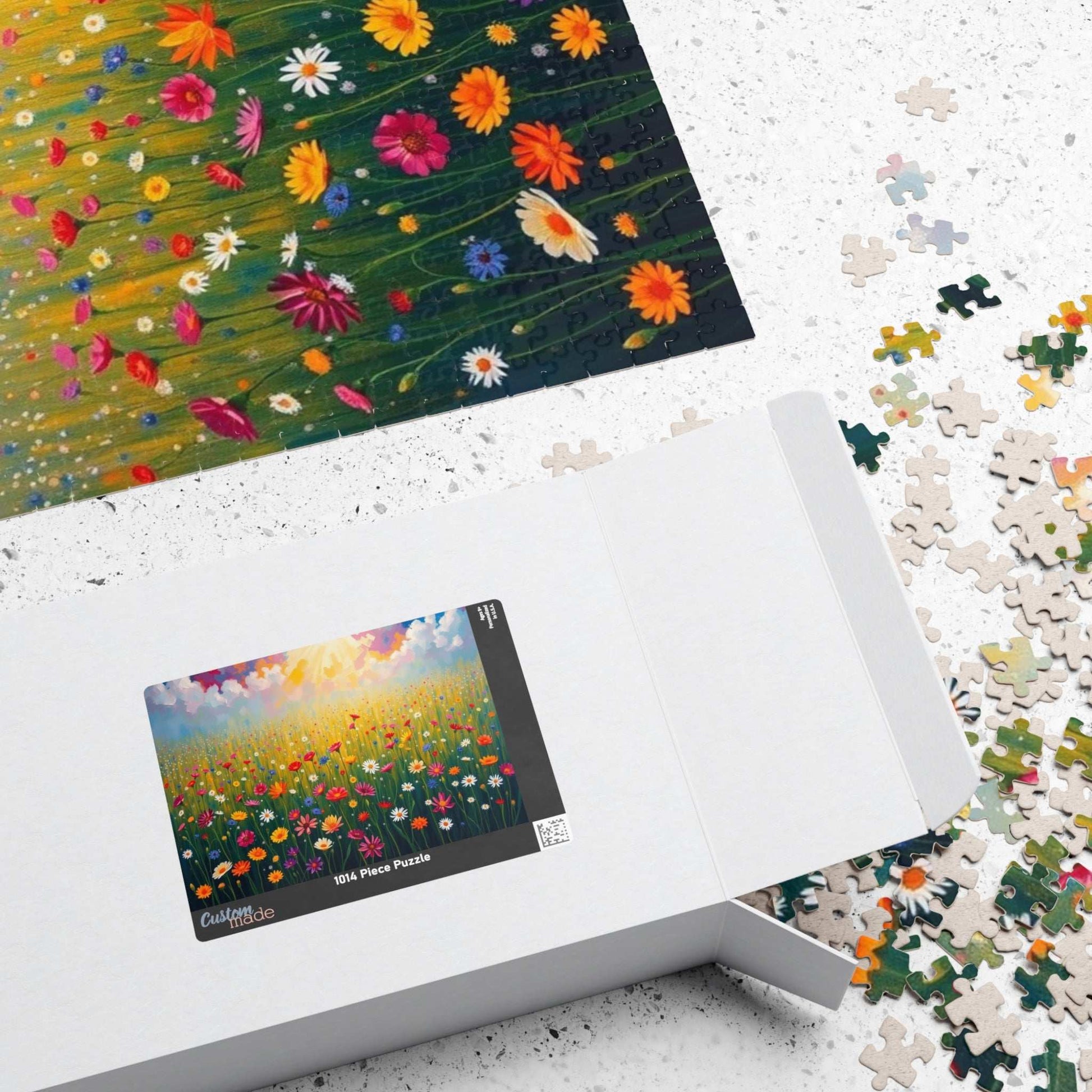 Colorful Flower Field Puzzle Beautiful Floral Jigsaw, Family Fun Home Entertainment Mindfulness Activity Gift for Nature Lover Brain Teaser Puzzle The Puzzle Chest