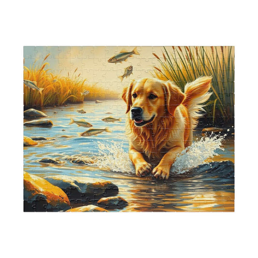 Golden Retriever Jigsaw Puzzle for Adults - Perfect for Dog Lovers, Family Game Nights, Unique Gifts for Friends, Fun Activity Brain Teaser 252 pcs (Horizontal) Puzzle The Puzzle Chest