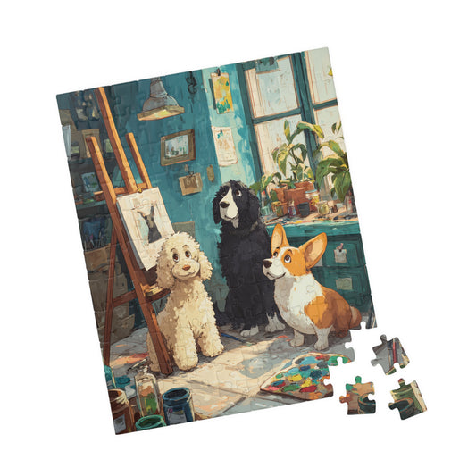 Dog Crew Art Studio Jigsaw Puzzle, Canine Lovers Puzzle, Animal Themed Tabletop Game for Adults and Kids 110 pcs (Vertical) Puzzle The Puzzle Chest