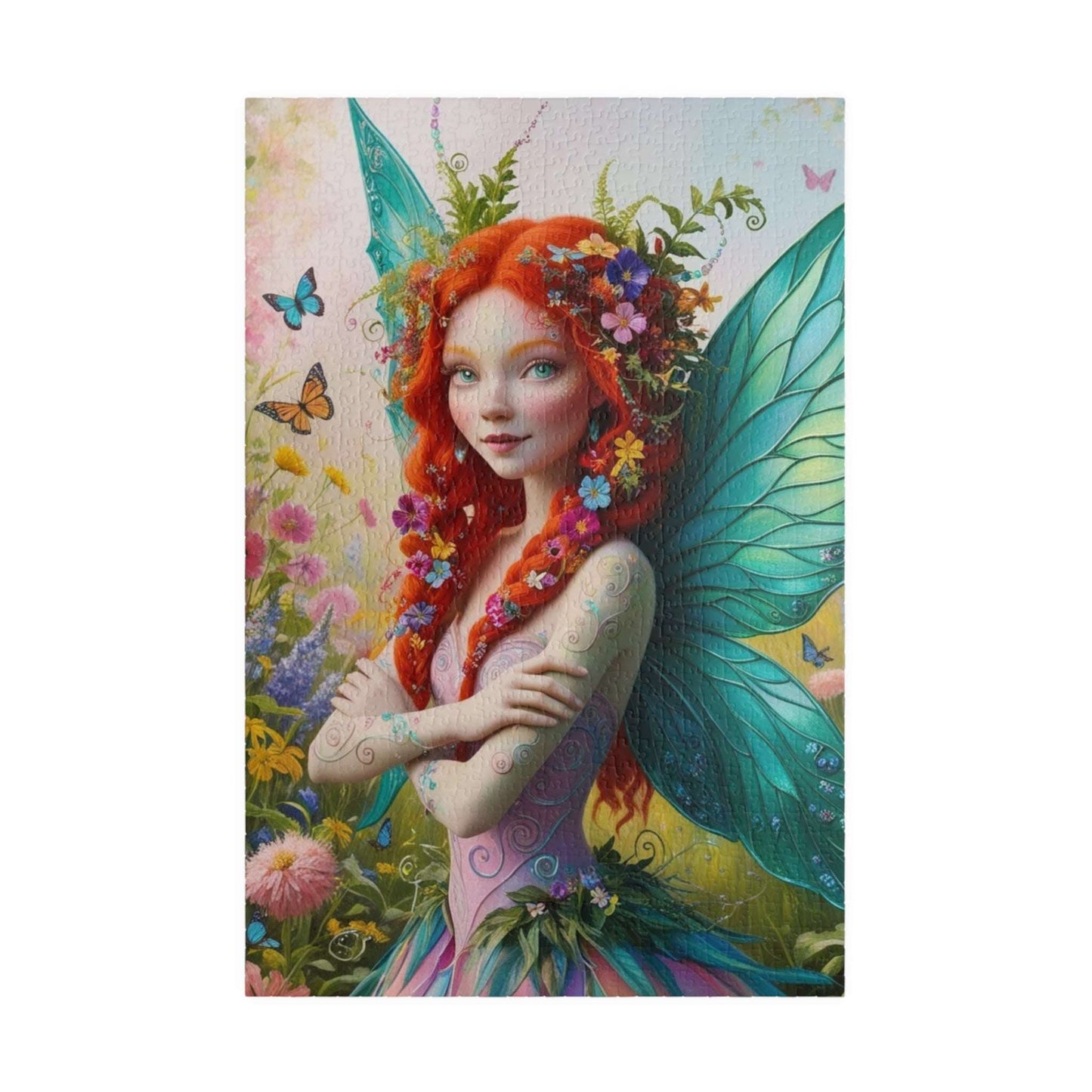 Sun-Kissed Butterfly Fairy Puzzle, Enchanting Mythical Jigsaw for Fantasy Lover, Gift for Adults, Artwork Puzzle, Relaxing Activity 1014 pcs (Vertical) Puzzle The Puzzle Chest