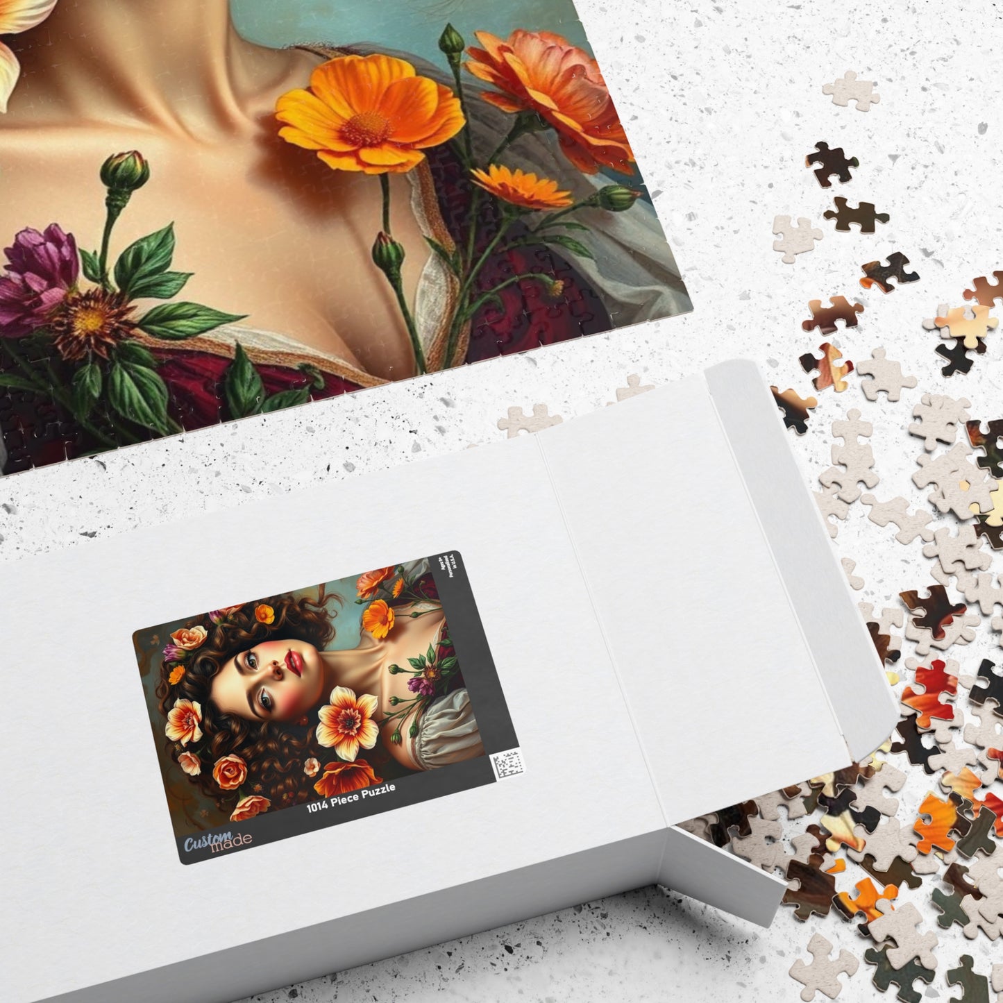 Floral Art Puzzle, Beautiful Woman Portrait Jigsaw, Relaxing Activity for Adults, Gift for Puzzle Lovers and Friends, Mindful Brain Teaser Puzzle The Puzzle Chest