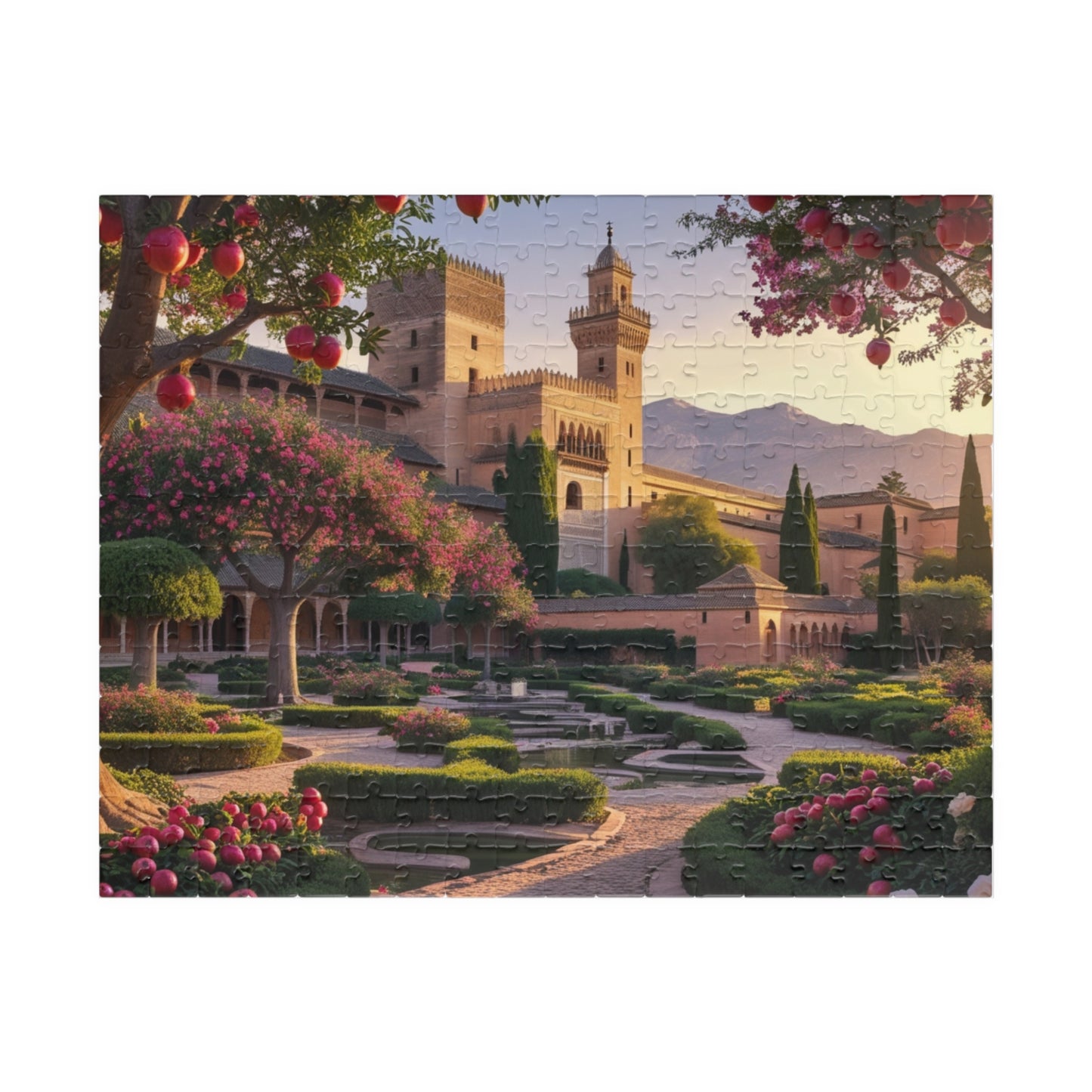 Alhambra Palace Landmark Puzzle, Spanish Architecture Jigsaw Game, Pomegranate Tree Garden, Family Entertainment, Quiet Leisure Activity 252 pcs (Horizontal) Puzzle The Puzzle Chest