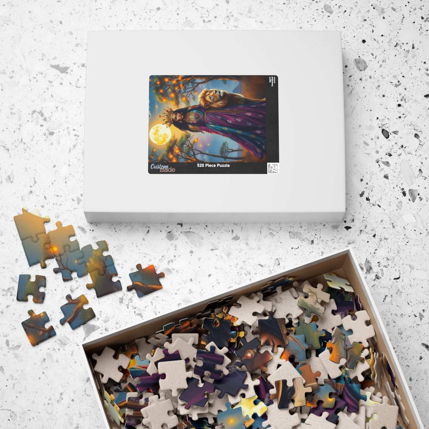 Moonlit African American Princess Puzzle - Savannah Night Jigsaw, Black Woman Art, Afrocentric Artwork Puzzle The Puzzle Chest