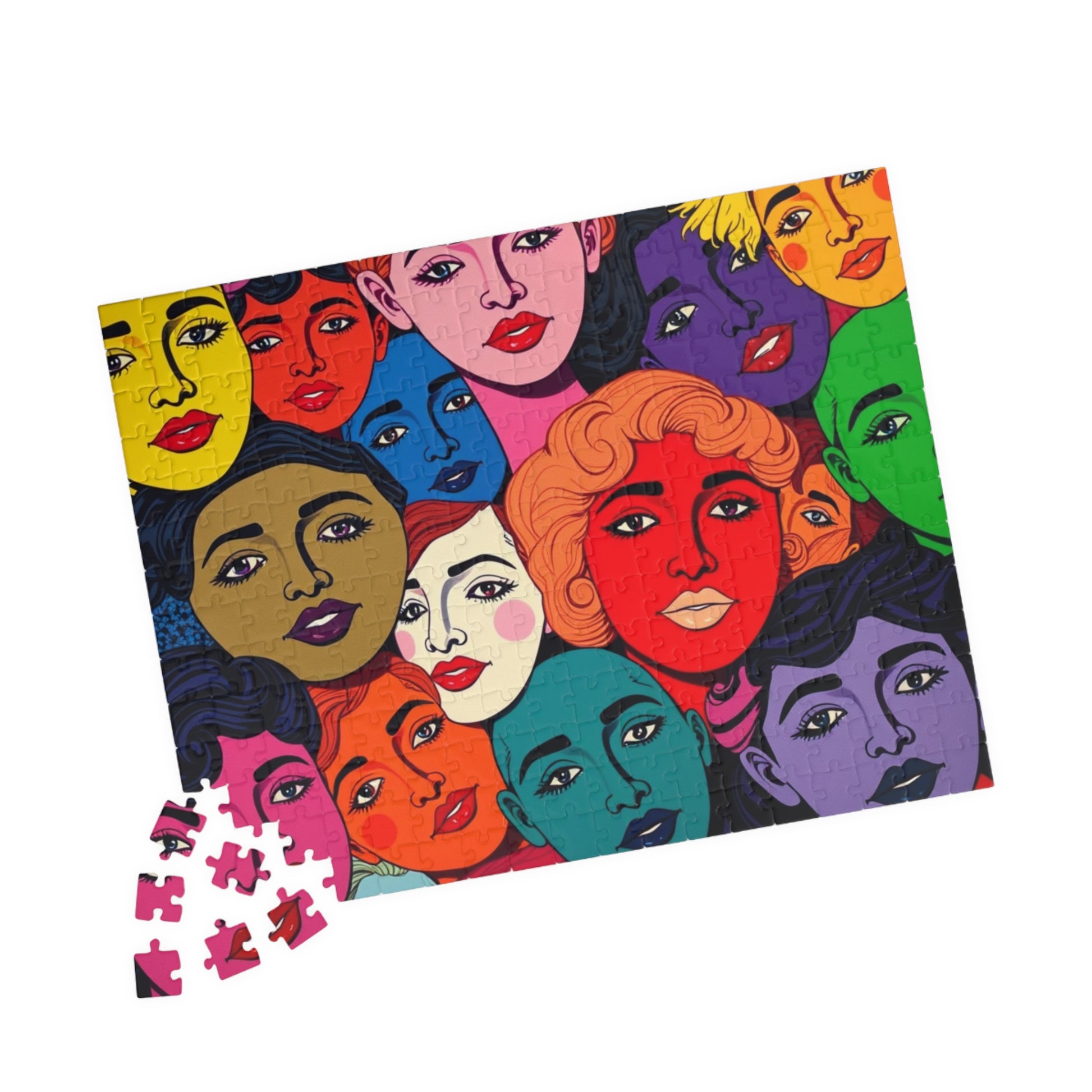 Colorful Women Faces Puzzle, 110, 252, 520, 1014-piece Pop Art Jigsaw, Unique Artwork, Gift for Her, Family Activity, Creative Hobby Puzzle The Puzzle Chest