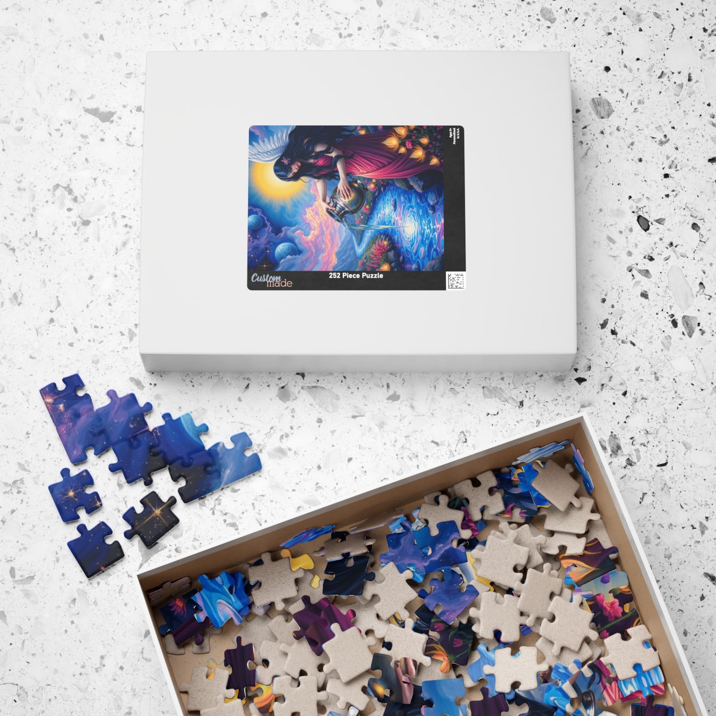 Mystical Water Goddess Puzzle, Aquarius Zodiac Symbol Jigsaw Game, Gift for Friends Fantasy Lovers, Mindfulness Activity, Home Entertainment Puzzle The Puzzle Chest