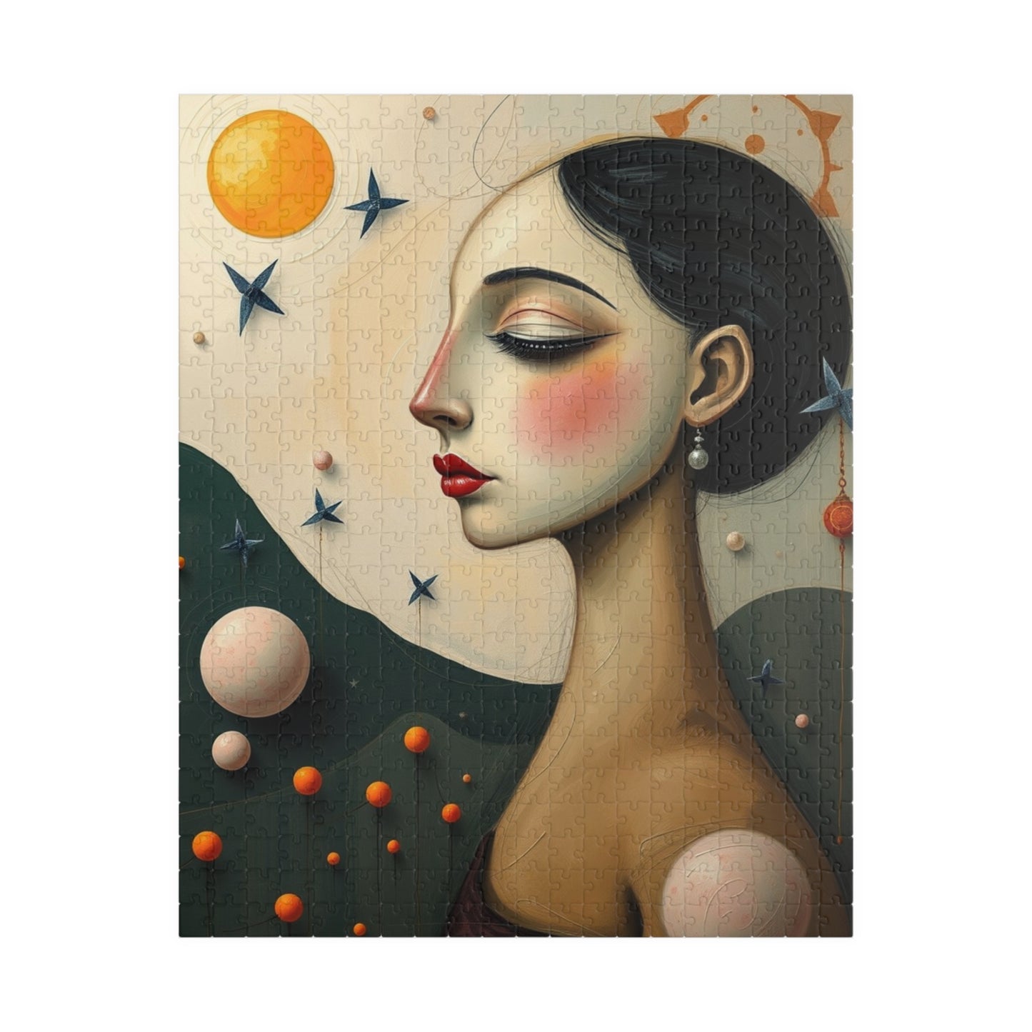 Artistic Portrait Jigsaw Puzzle - Surreal Home Entertainment, Relaxation Activity, Gift for Art Lovers, Mindfulness Activity, Family Fun 520 pcs (Vertical) Puzzle The Puzzle Chest
