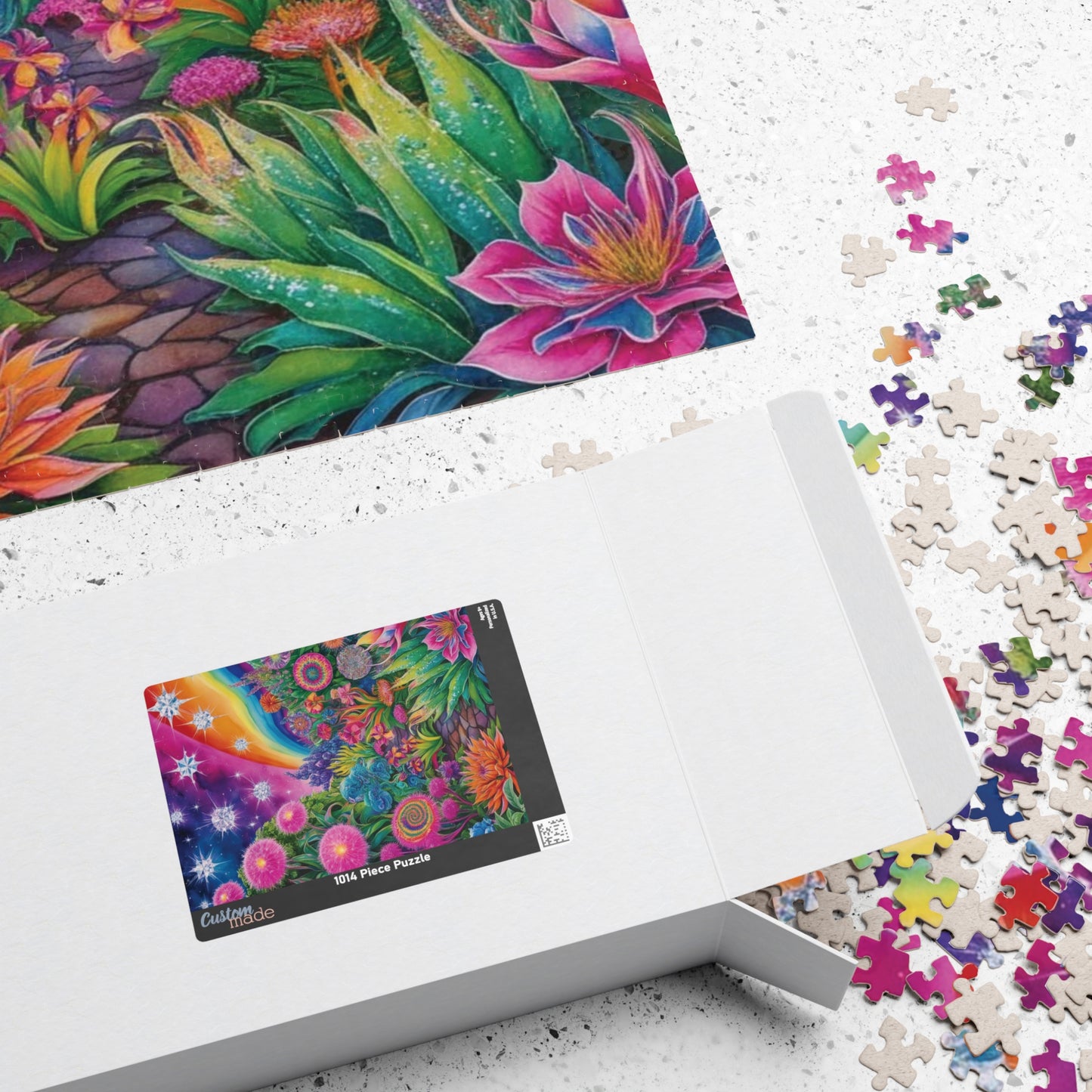 Trippy Flower Puzzle, Dreamy Floral Glowing Garden Theme Jigsaw Game, Challenging Hobby for Adults and Teens, Relaxing Activity, Unique Gift Puzzle The Puzzle Chest