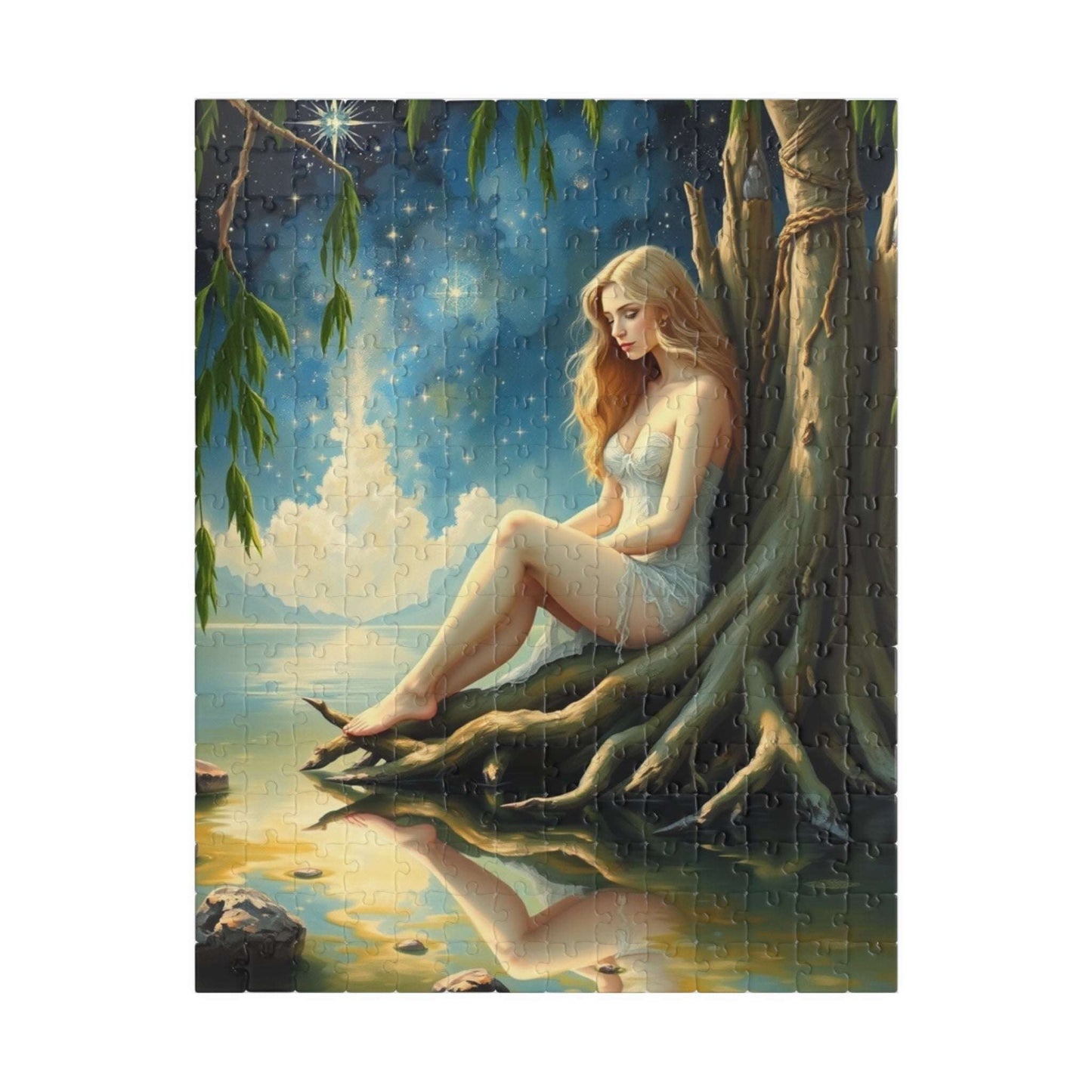 River Nymph Jigsaw Puzzle, Starlit Night and Otherworldly Beauty, 110-1014 Piece, Fantasy Art Gift 252 pcs (Vertical) Puzzle The Puzzle Chest