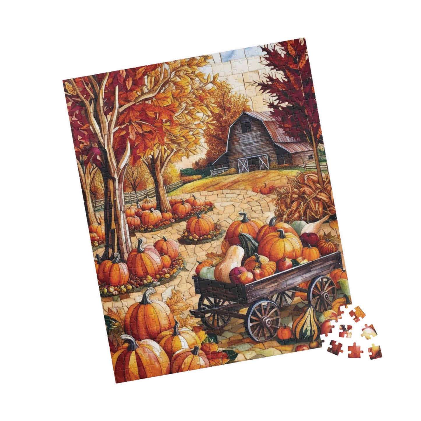 Autumn Harvest Jigsaw Puzzle, Mosaic Fall Scene Game for Adults, Gifted Puzzle Nature Enthusiasts Puzzle Lover Frameable Wall Art Puzzle The Puzzle Chest