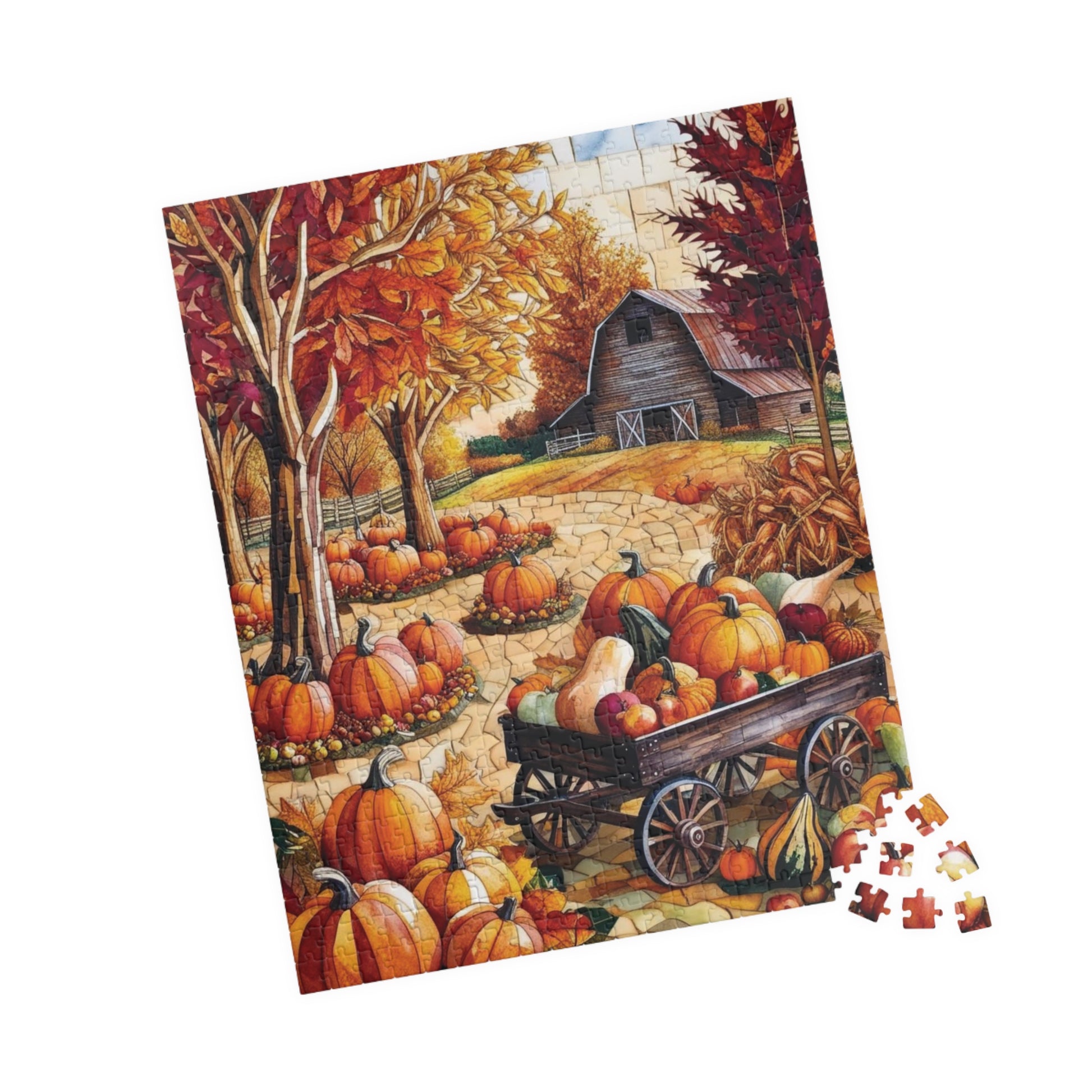 Autumn Harvest Jigsaw Puzzle, Mosaic Fall Scene Game for Adults, Gifted Puzzle Nature Enthusiasts Puzzle Lover Frameable Wall Art Puzzle The Puzzle Chest