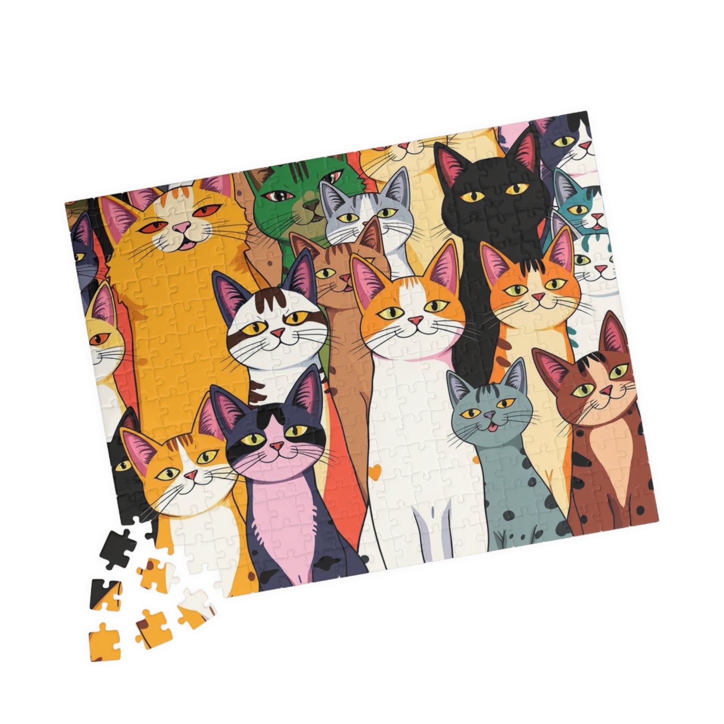 Colorful Cat Puzzle - Pop Art Jigsaw, Cat Lovers, Family Game Night, Pet Birthday Gift, Jigsaw Puzzle Puzzle The Puzzle Chest
