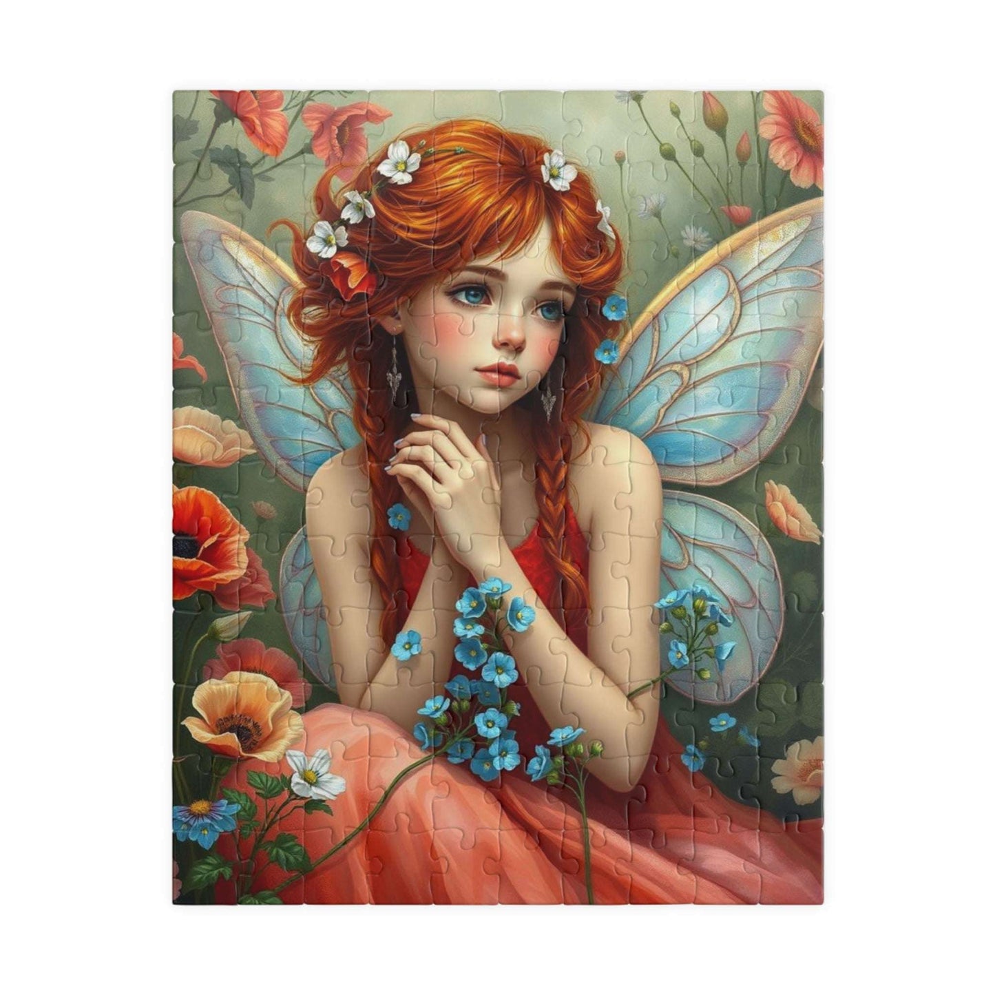 Auburn Flower Fairy Puzzle - Summer Garden Fantasy Jigsaw with Wildflowers, 110-1014 Piece Puzzle Lover Gift for Mindful Family or Solo Fun