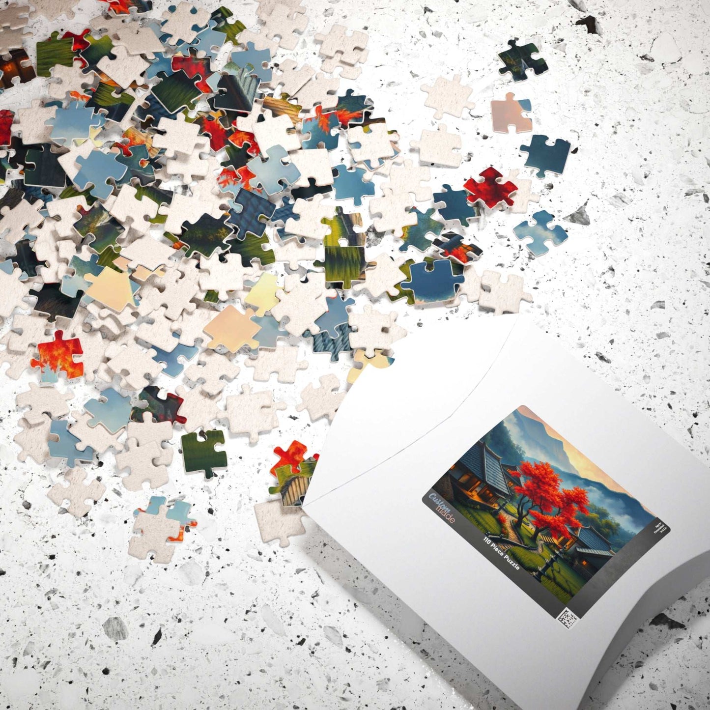 Japanese Mountain Village Jigsaw Puzzle - Autumn Scene, Ideal for Family Game Nights, Solo Fun, Holiday Birthday Gift for Friends Puzzle The Puzzle Chest