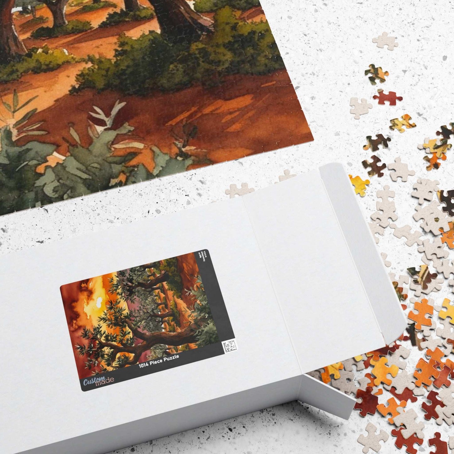 Olive Grove Sunset Puzzle, Landscape Jigsaw Game with Earthy Tones and Expressive Trees, Van Gogh-Inspired Unique Giftable Puzzle for Adults Puzzle The Puzzle Chest