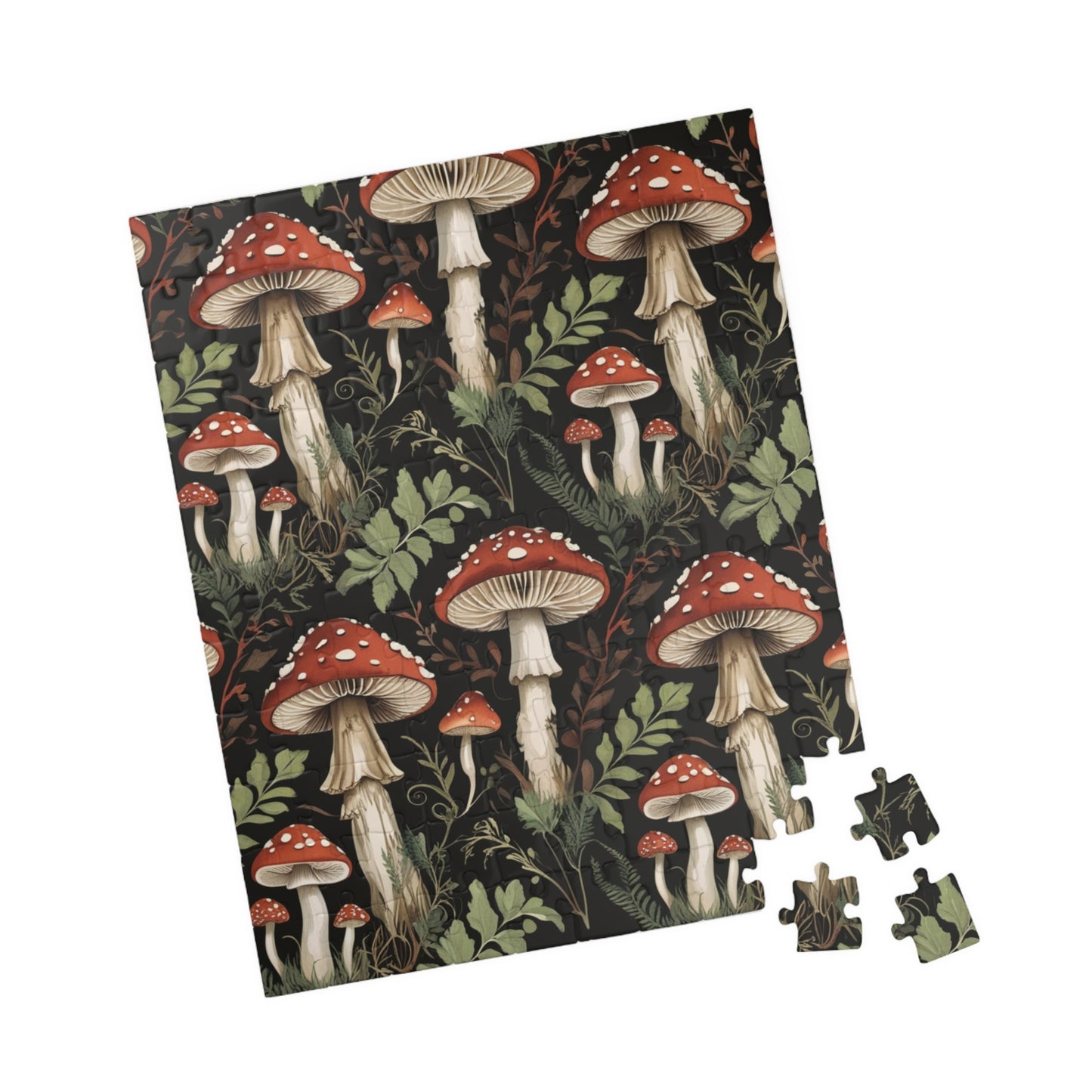 Vintage Mushroom Collage Jigsaw Puzzle, Nature Inspired Toadstool Art, Fun Fungi Game for Family Bonding, Puzzle Lover Best Unique Gift Puzzle The Puzzle Chest