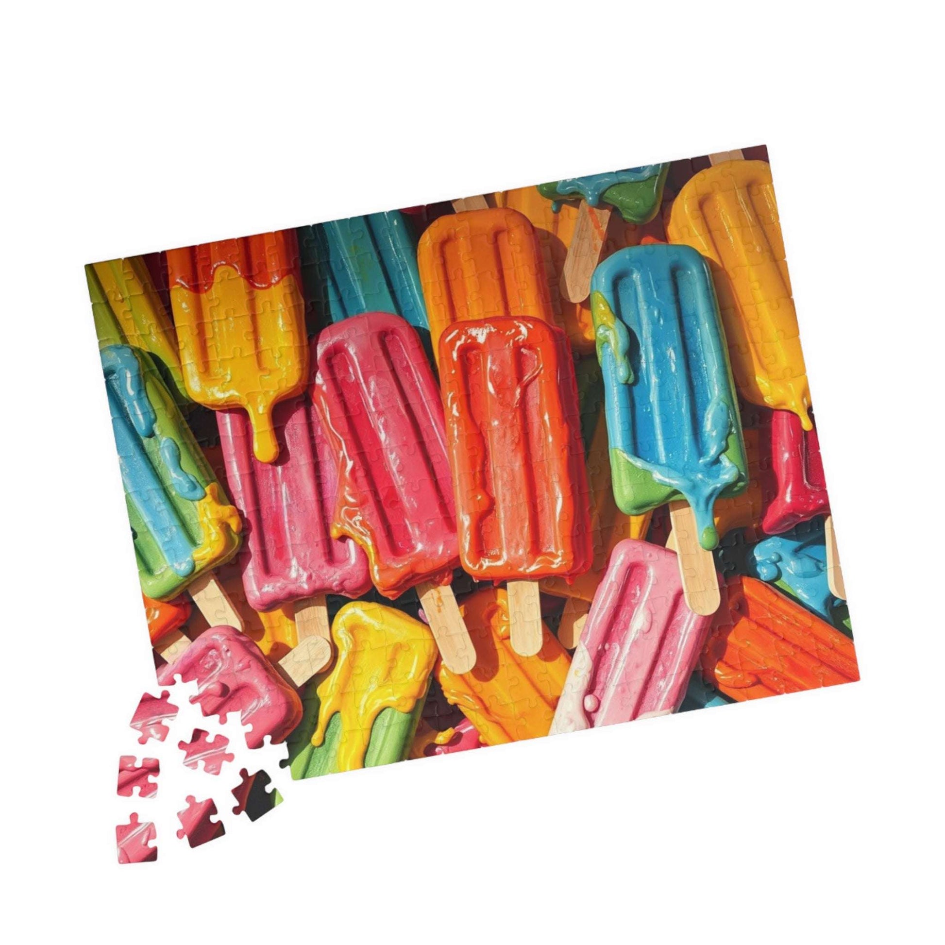 Colorful Popsicle Puzzle Jigsaw Game (110, 252, 520, 1014-piece) - Solo Fun or Family Activity, Birthday Gift for Friends, Summer Vibes 252 pcs (Horizontal) Puzzle The Puzzle Chest