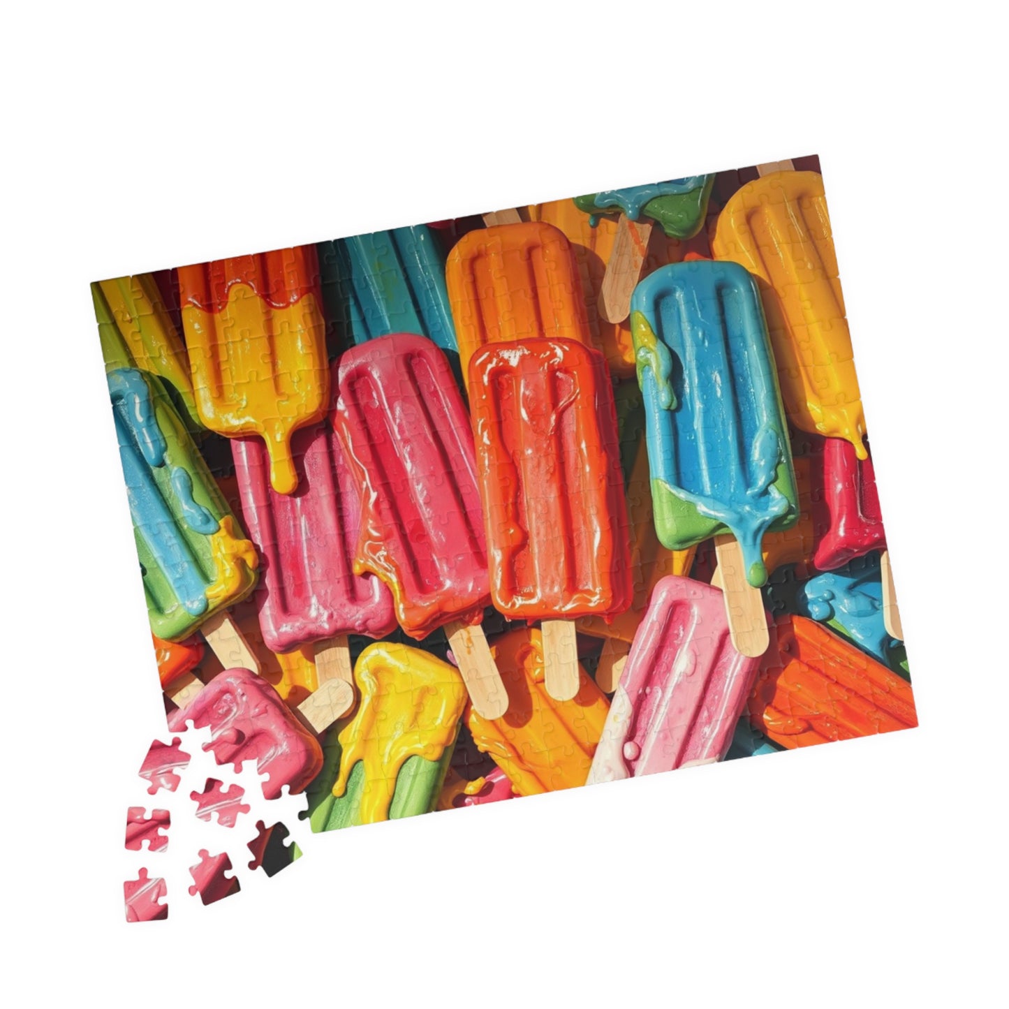 Colorful Popsicle Puzzle Jigsaw Game (110, 252, 520, 1014-piece) - Solo Fun or Family Activity, Birthday Gift for Friends, Summer Vibes The Puzzle Chest