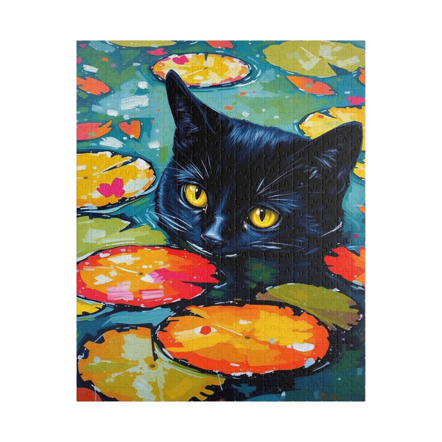Water Lily Cat Jigsaw Puzzle, 110-1014 Piece Fun Gift for Cat Lovers, Family or Solo Activity, Home Décor, Brain Teaser