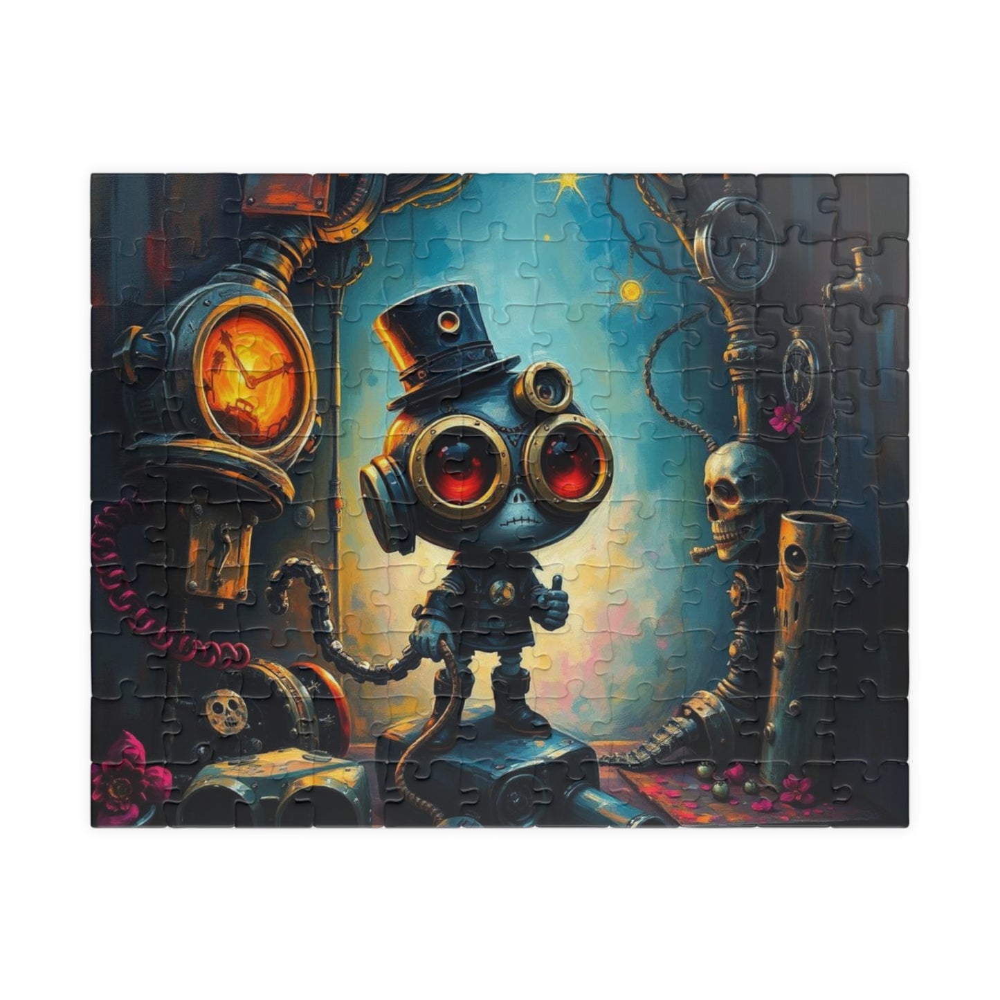 Whimsical Steampunk Jigsaw Puzzle, Unique Birthday Holiday Gift, Family Fun Game Night, Quiet Home Entertainment, Puzzle Lover 110 pcs (Horizontal) Puzzle The Puzzle Chest
