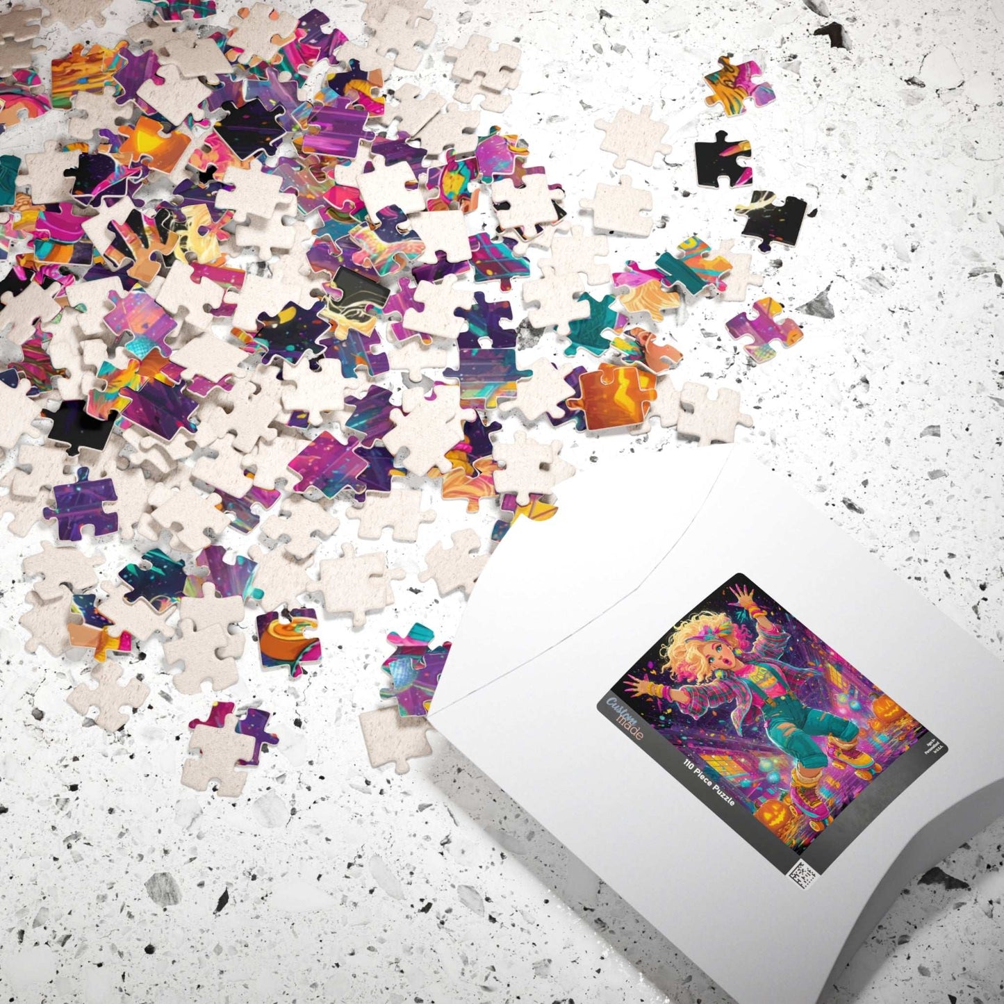 1980s Autumn Cowgirl Jigsaw Puzzle - Neon Skating Rink, Retro Roller Skating Game for Fun Family Nights, Gifts for Adults, Brain Teaser Puzzle The Puzzle Chest